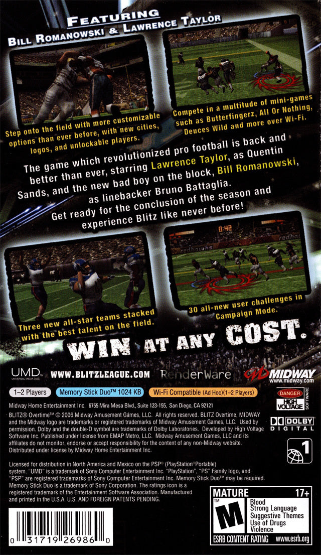 Blitz Overtime PSP - Video Game - Used - CaveGamers - Image 2