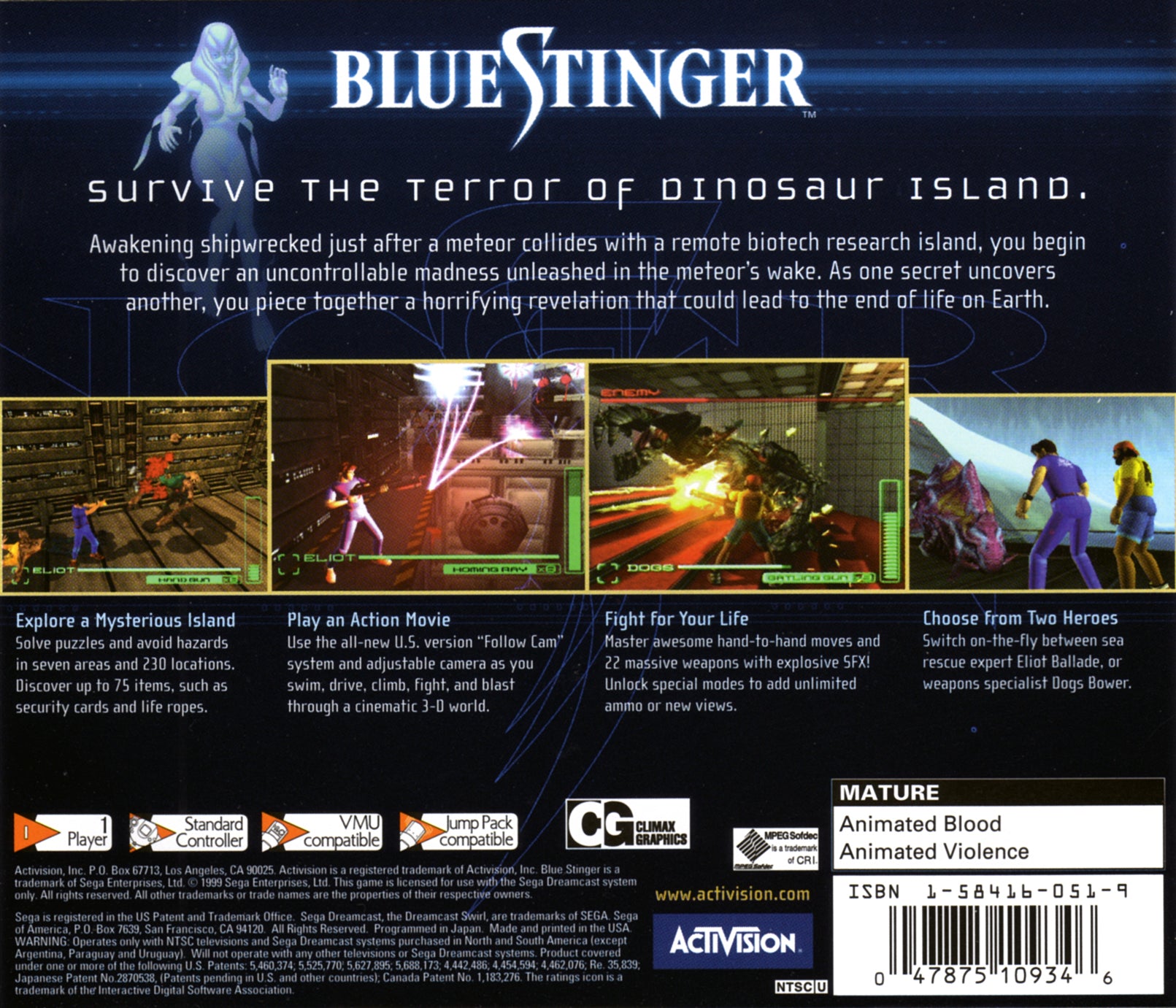 Blue Stinger DreamCast - Video Game - Used - CaveGamers - Image 2