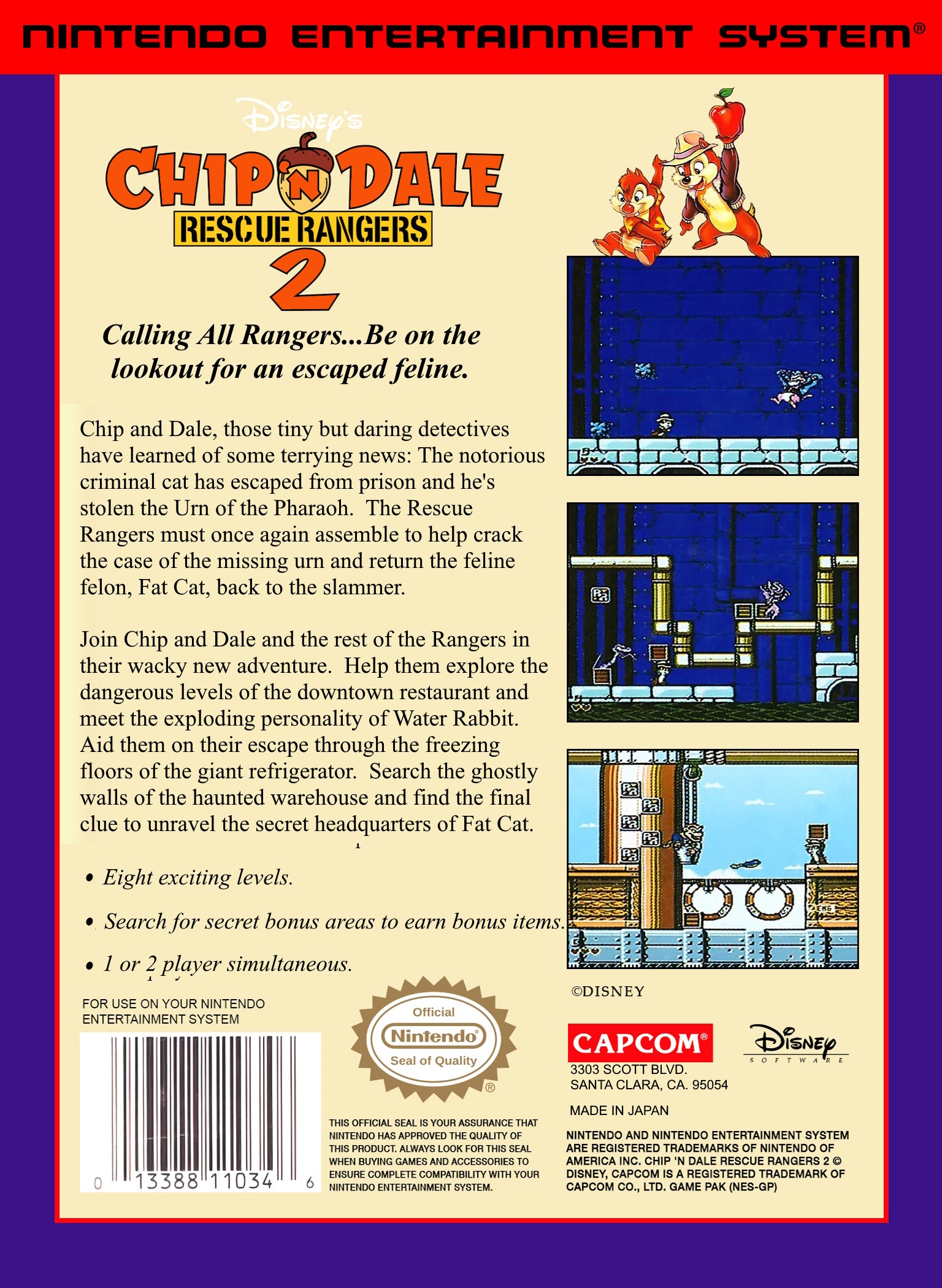 Chip 'N Dale Rescue Rangers 2 NES - Video Game - Used - CaveGamers - Image 2