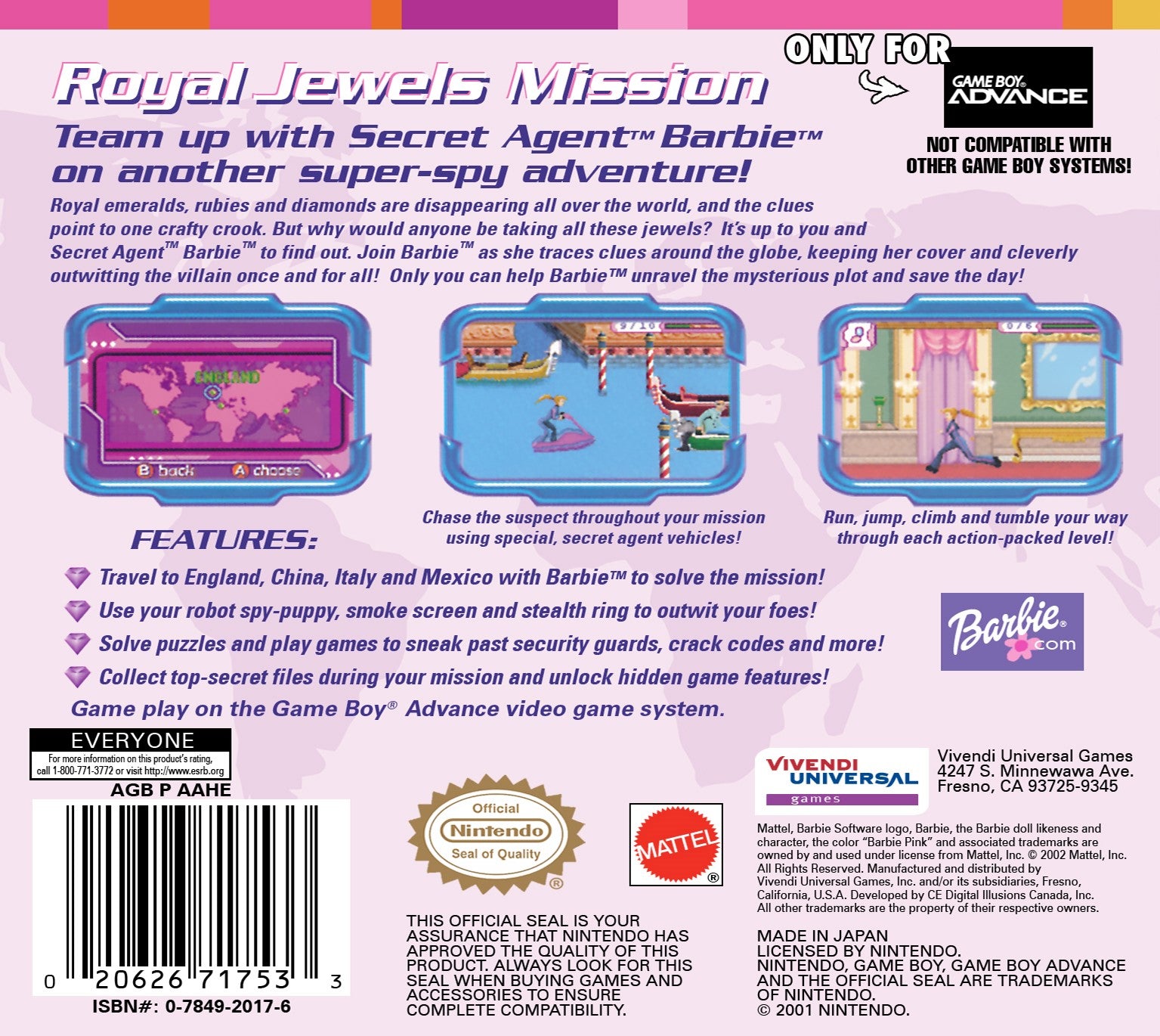 Barbie Secret Agent Game Boy Advance - Video Game - Used - CaveGamers - Image 2