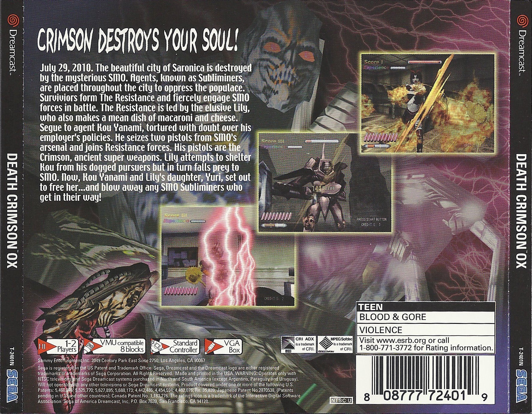 Death Crimson OX DreamCast - Video Game - Used - CaveGamers - Image 2