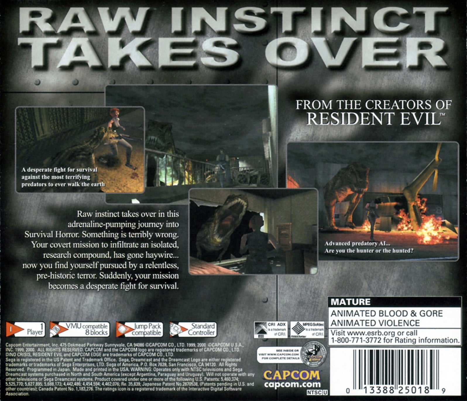 Dino Crisis DreamCast - Video Game - Used - CaveGamers - Image 2
