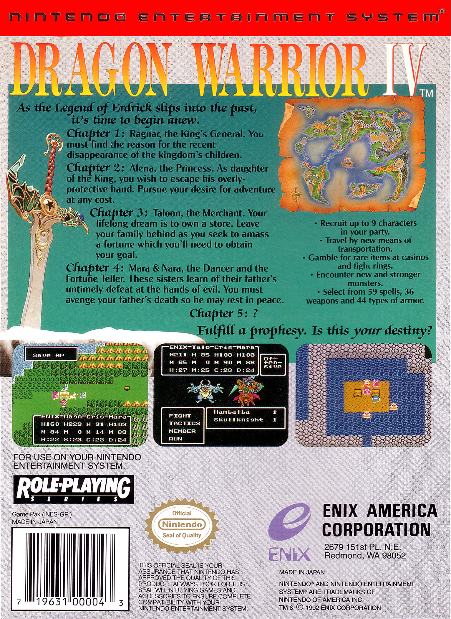 Dragon Warrior IV NES - Video Game - Used - CaveGamers - Image 2