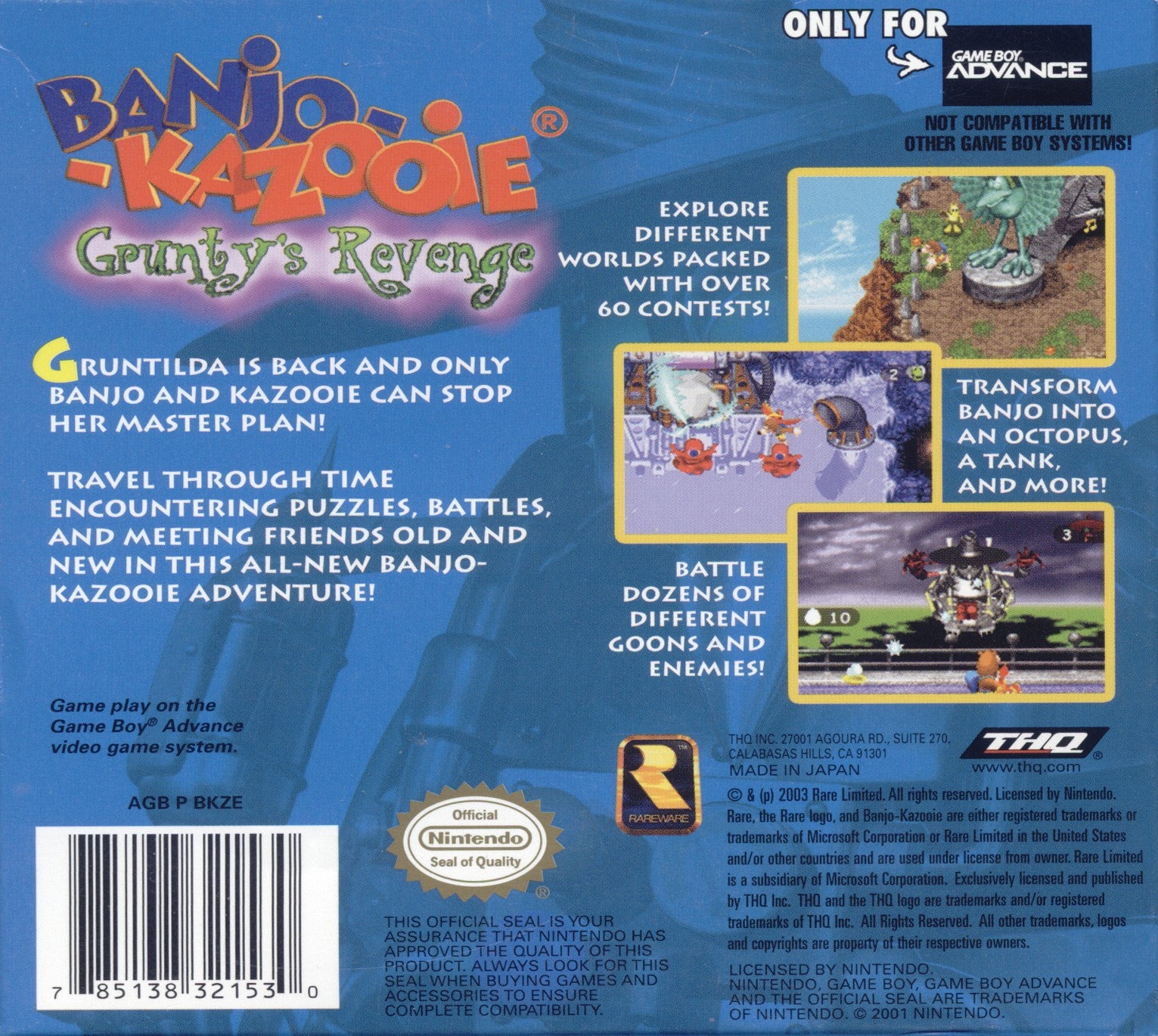 Banjo Kazooie Grunty's Revenge Game Boy Advance - Video Game - Used - CaveGamers - Image 2