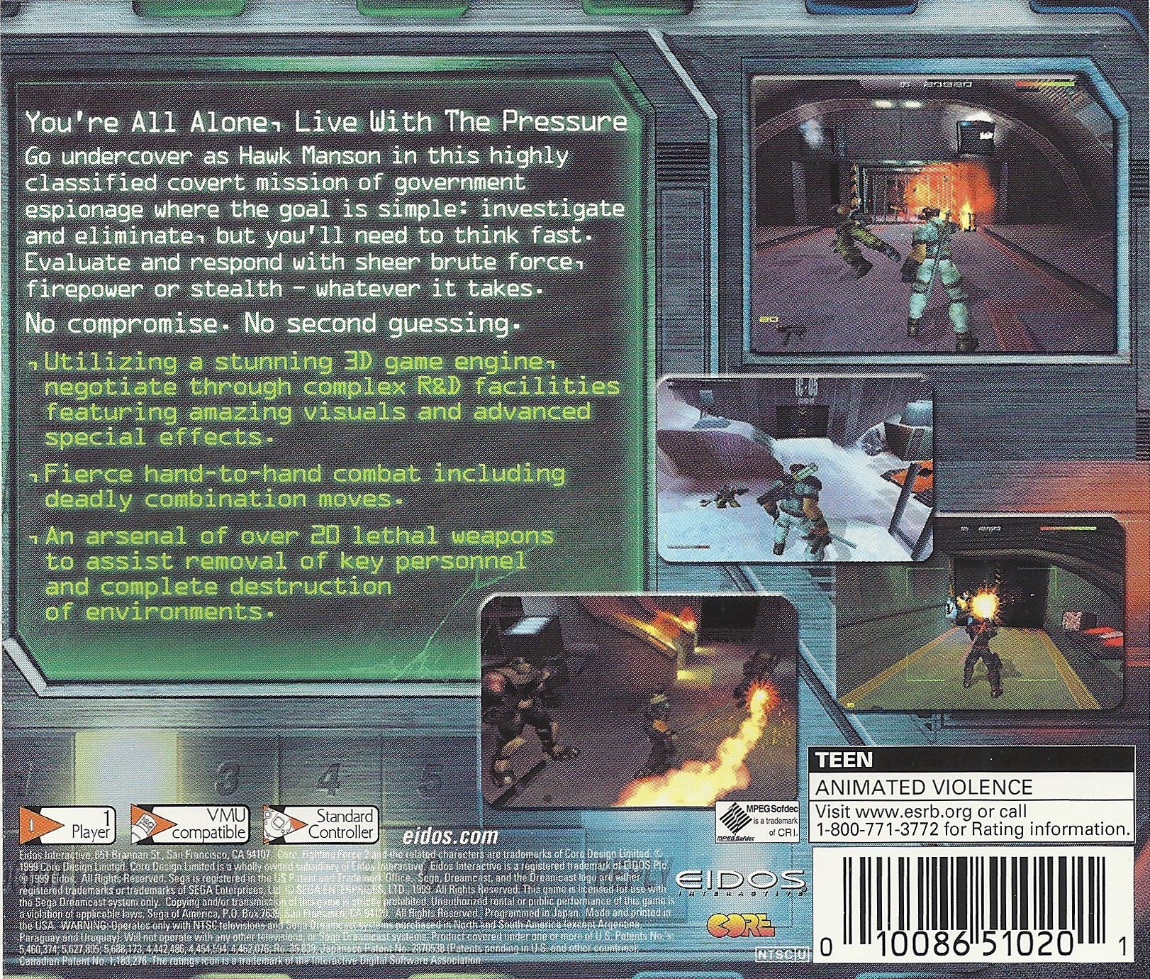 Fighting Force 2 DreamCast - Video Game - Used - CaveGamers - Image 2