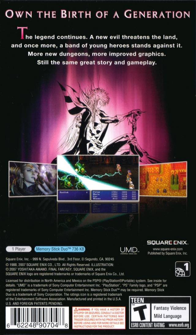 Final Fantasy II PSP - Video Game - Used - CaveGamers - Image 2