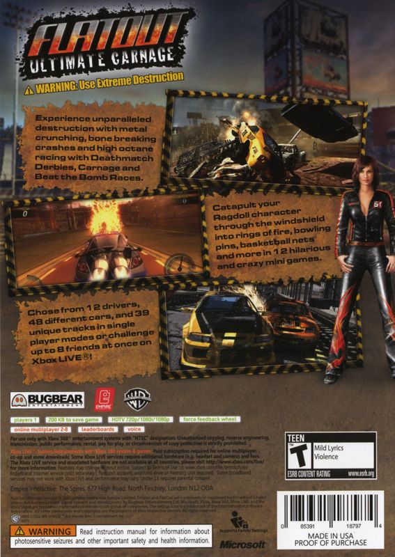 Flatout Ultimate Carnage Xbox 360 - Video Game - Used - CaveGamers - Image 2
