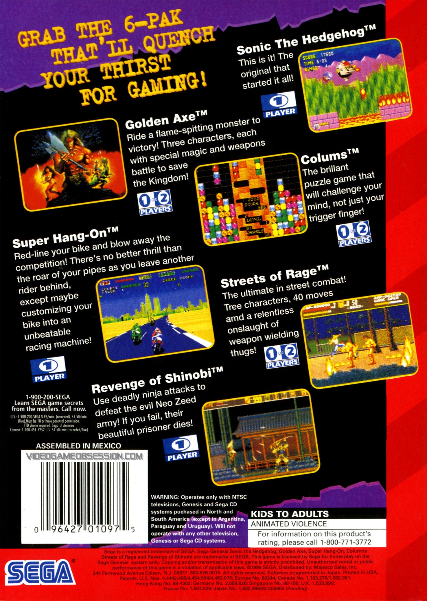 6-Pak Genesis - Video Game - Used - CaveGamers - Image 2