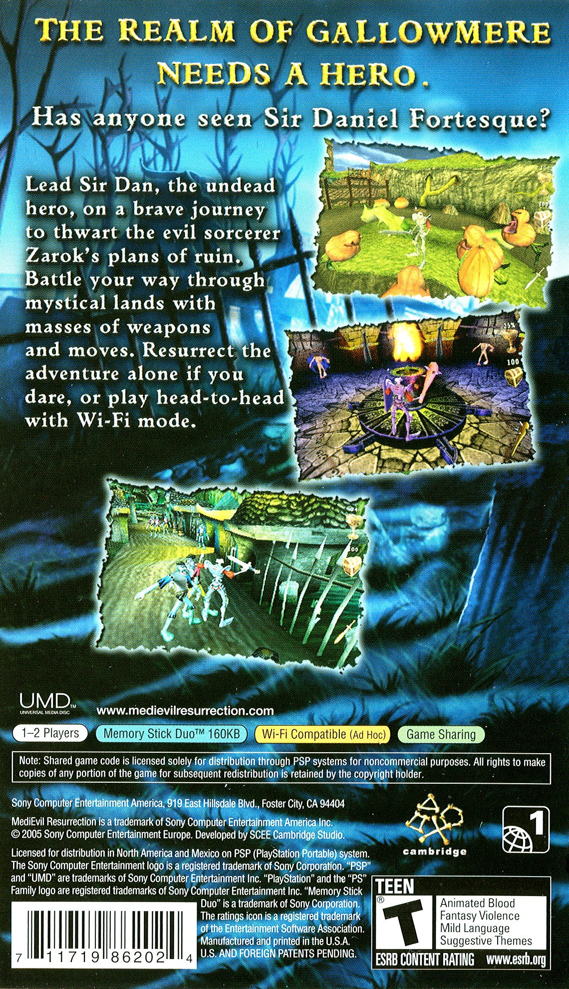 MediEvil Resurrection PSP - Video Game - Used - CaveGamers - Image 2
