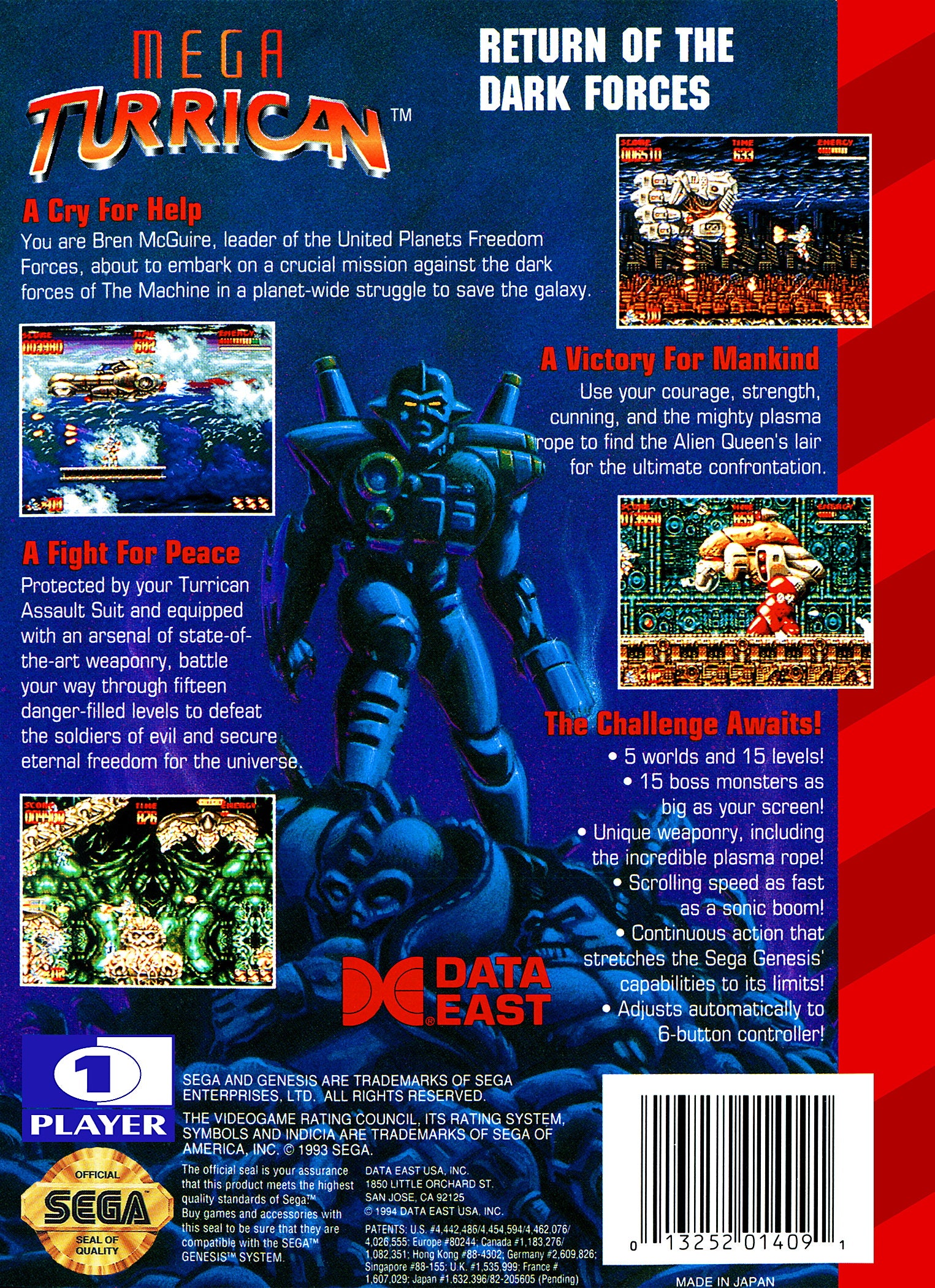 Mega Turrican Genesis - Video Game - Used - CaveGamers - Image 2