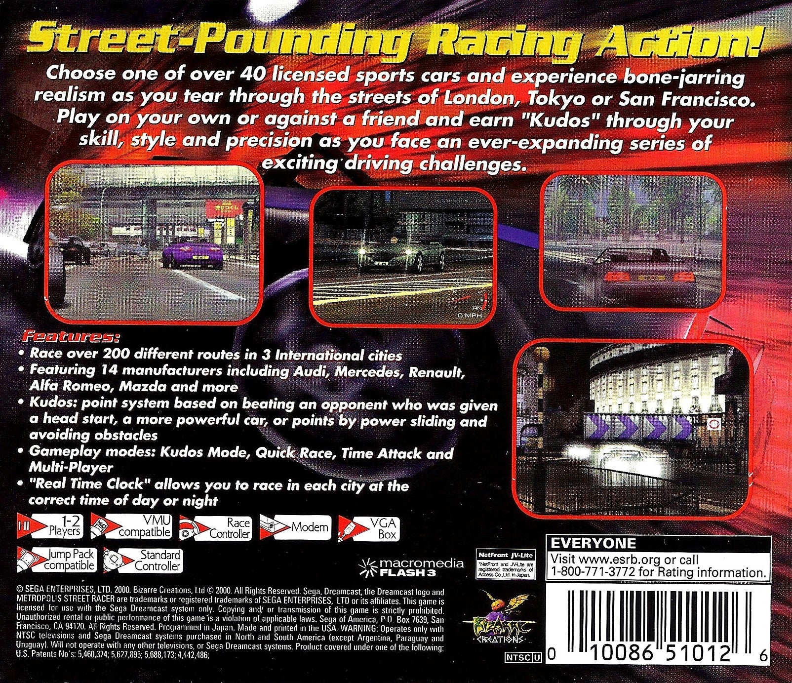 Metropolis Street Racer DreamCast - Video Game - Used - CaveGamers - Image 2