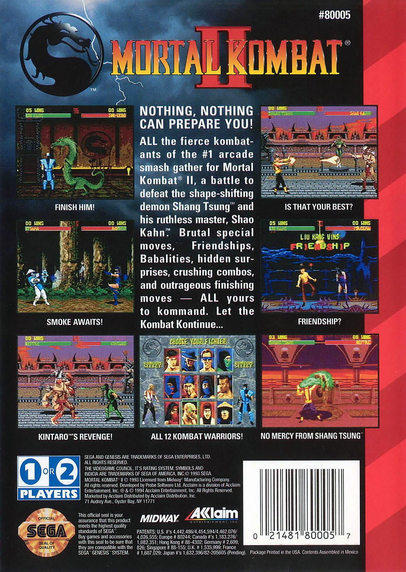 Mortal Kombat II Genesis - Video Game - Used - CaveGamers - Image 2