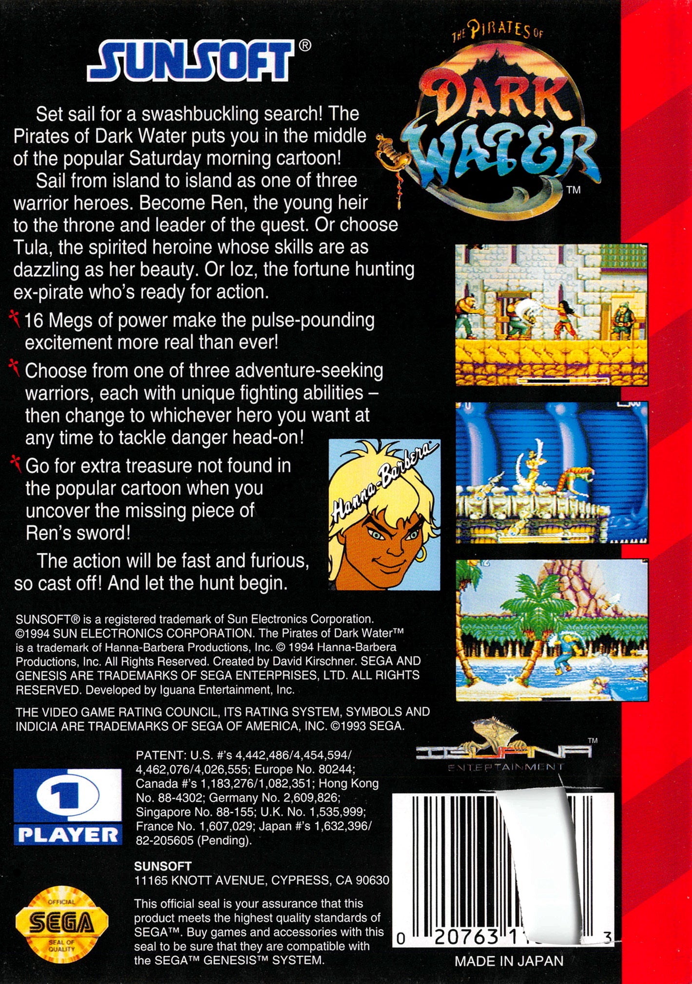 Pirates of Dark Water Genesis - Video Game - Used - CaveGamers - Image 2