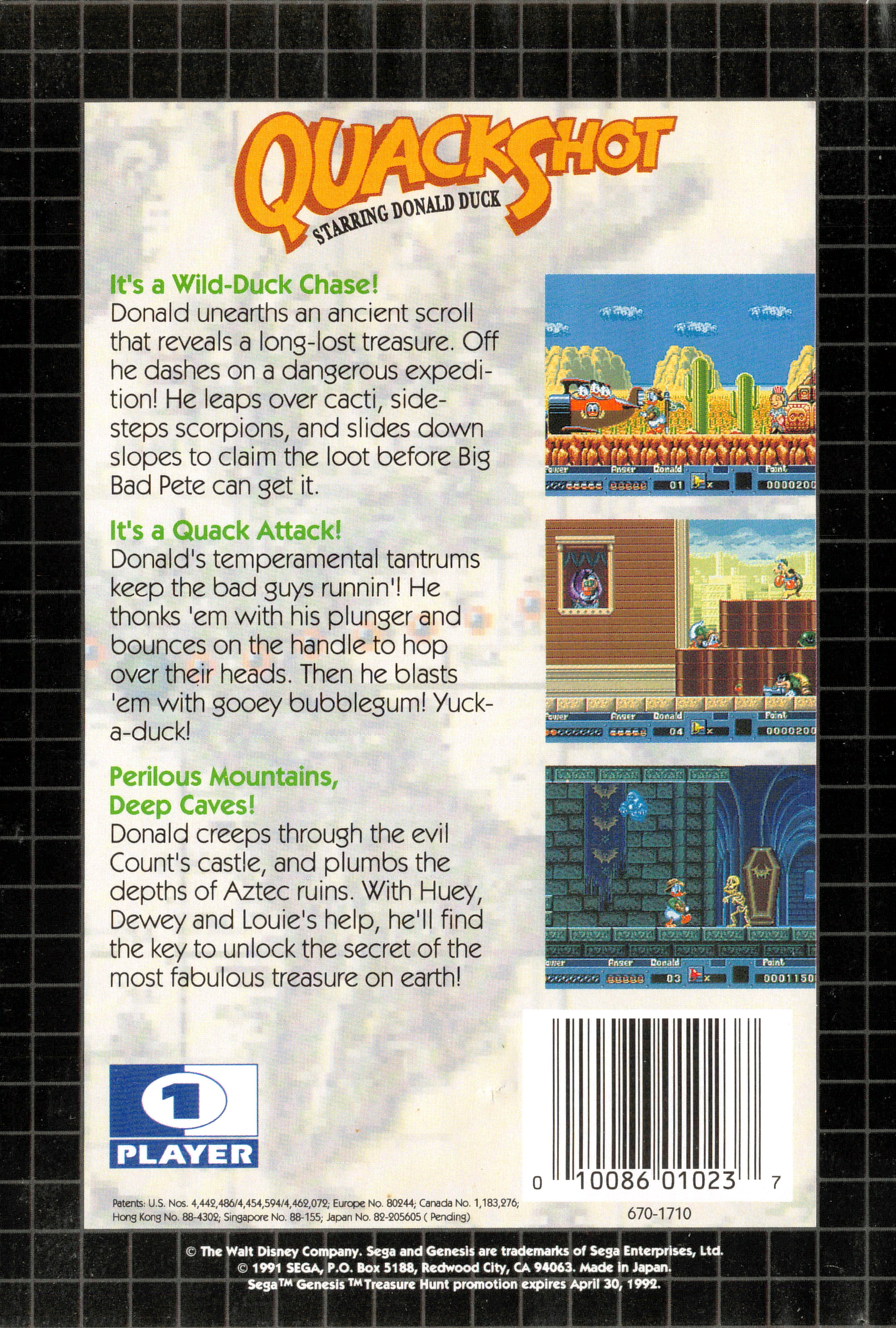 QuackShot Starring Donald Duck Genesis - Video Game - Used - CaveGamers - Image 2