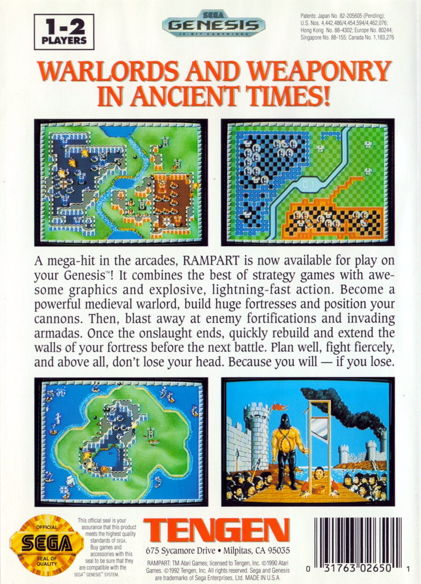 Rampart Genesis - Video Game - Used - CaveGamers - Image 2