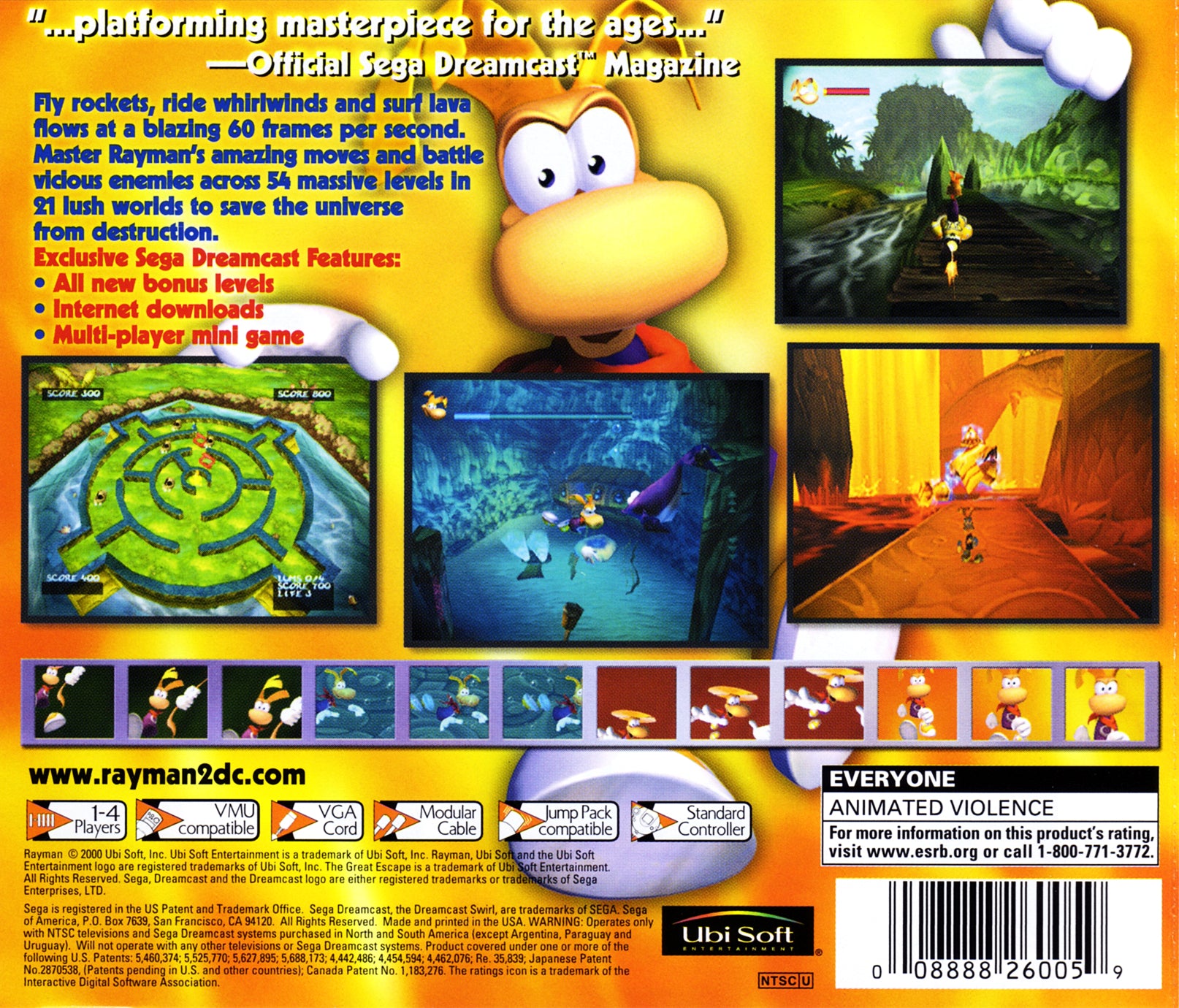 Rayman 2 The Great Escape DreamCast - Video Game - Used - CaveGamers - Image 2