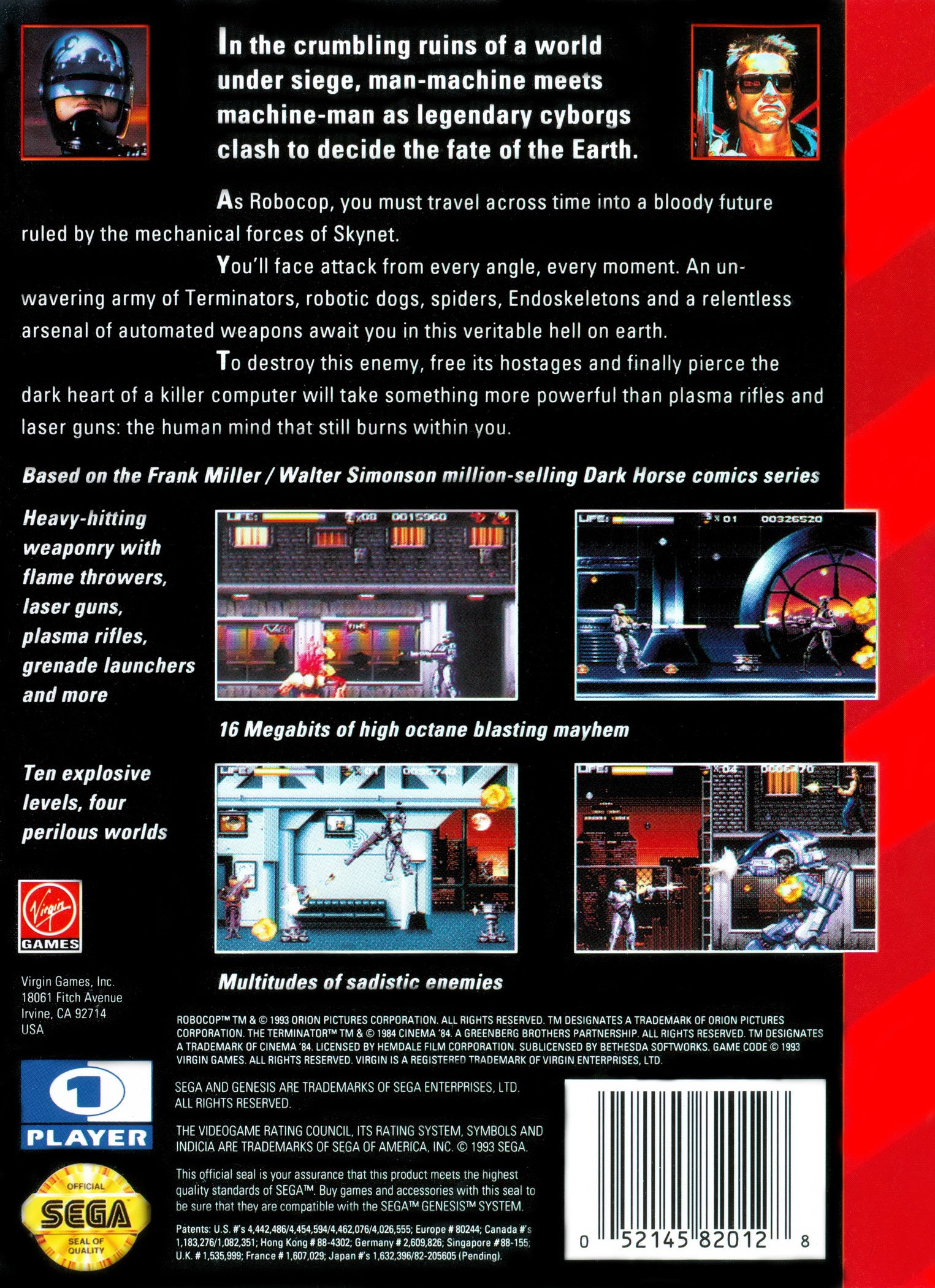 Robocop vs The Terminator Genesis - Video Game - Used - CaveGamers - Image 2