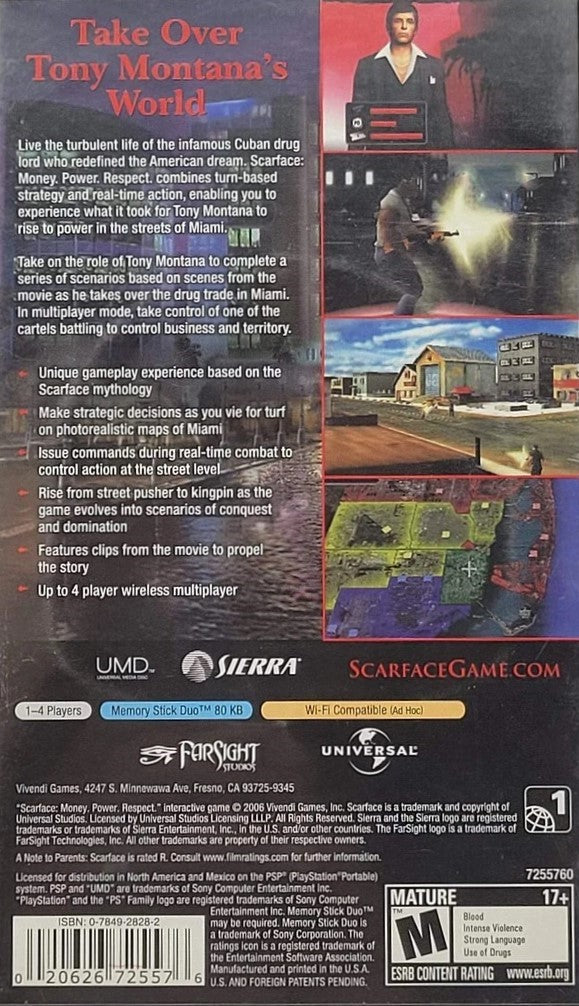 Scarface Money. Power. Respect PSP - Video Game - Used - CaveGamers - Image 2