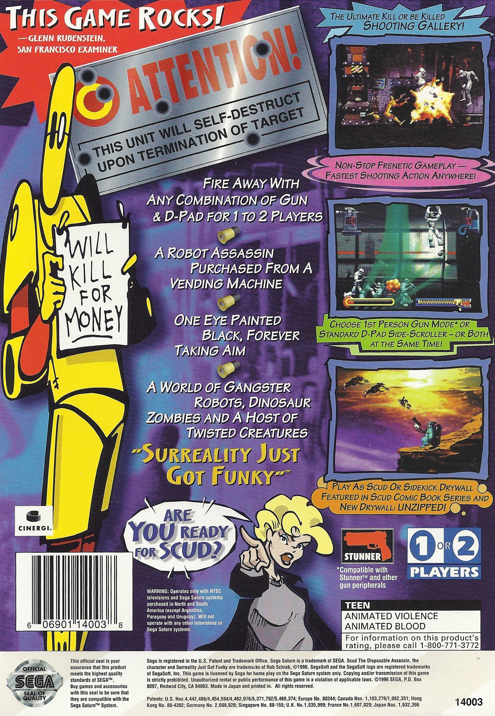 Scud The Disposable Assassin Saturn - Video Game - Used - CaveGamers - Image 2