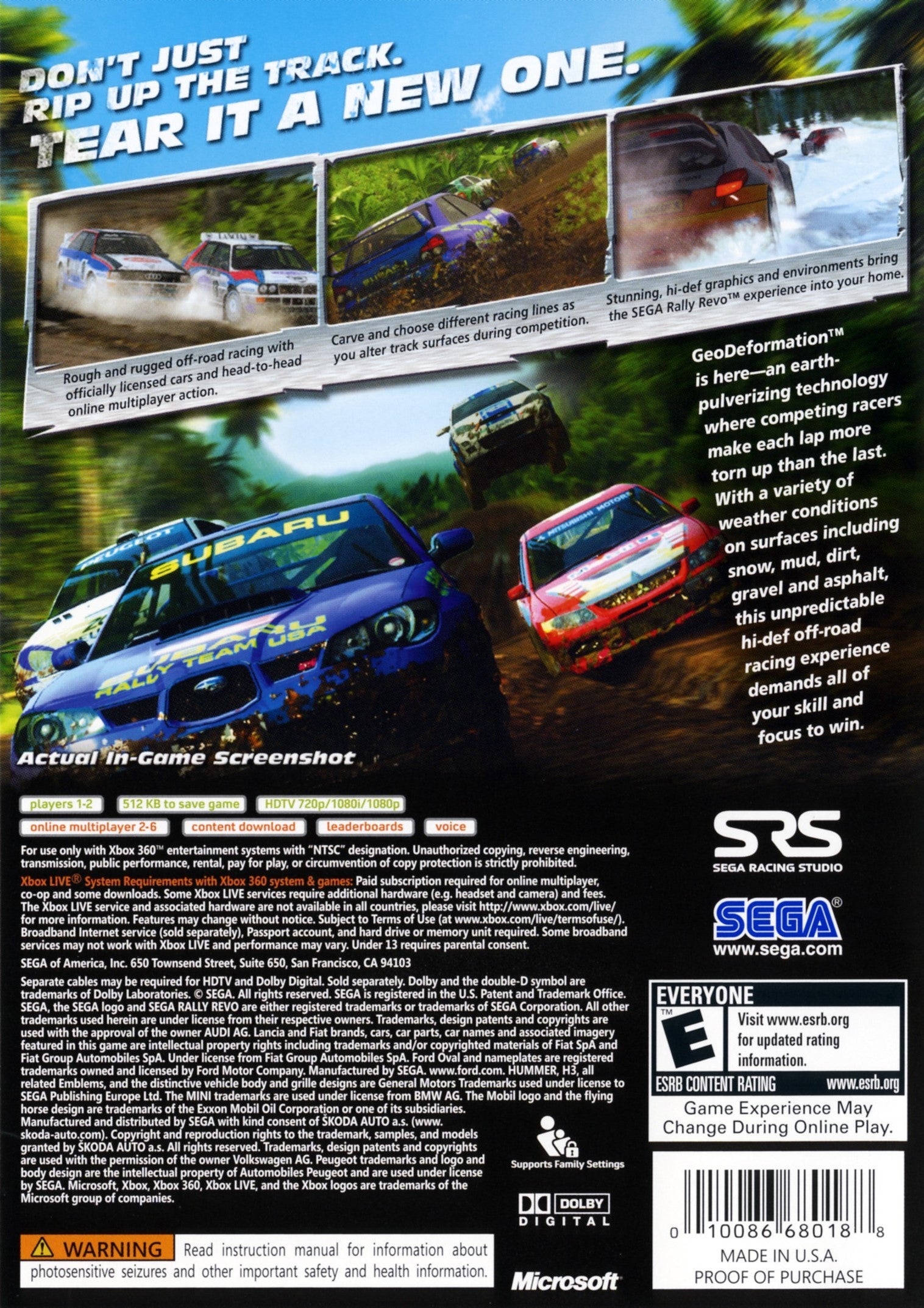 Sega Rally Revo Xbox 360 - Video Game - Used - CaveGamers - Image 2