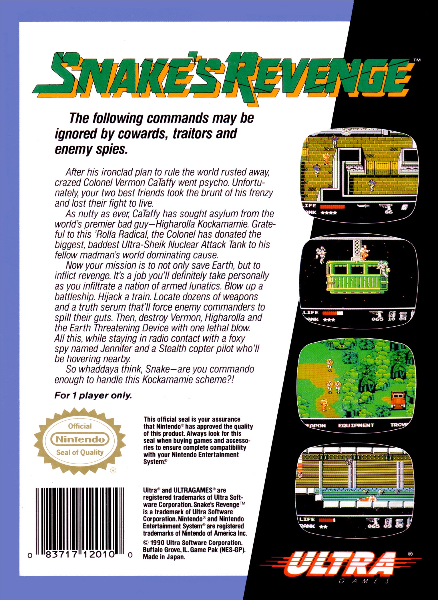 Snake's Revenge NES - Video Game - Used - CaveGamers - Image 2