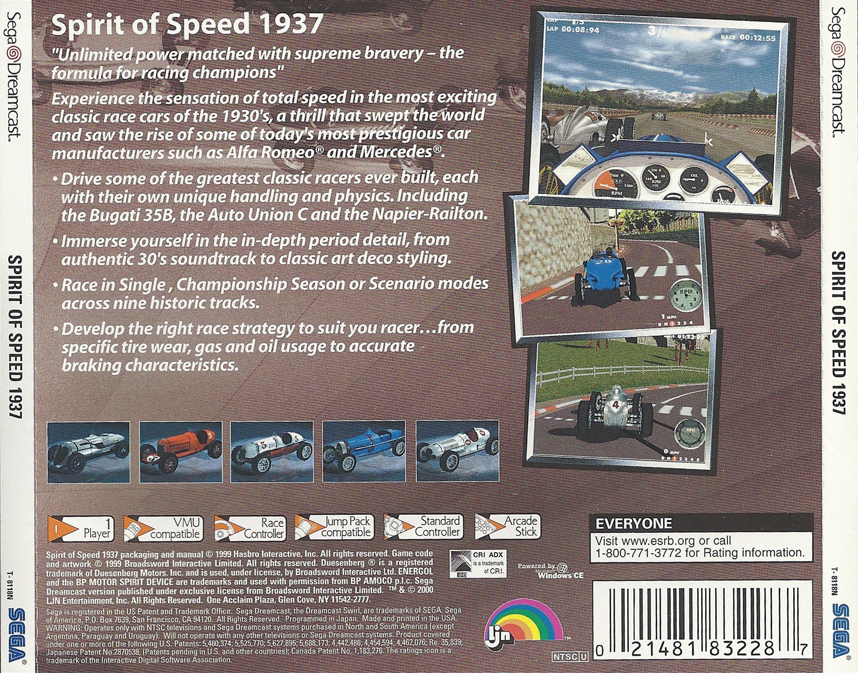 Spirit of Speed 1937 DreamCast - Video Game - Used - CaveGamers - Image 2
