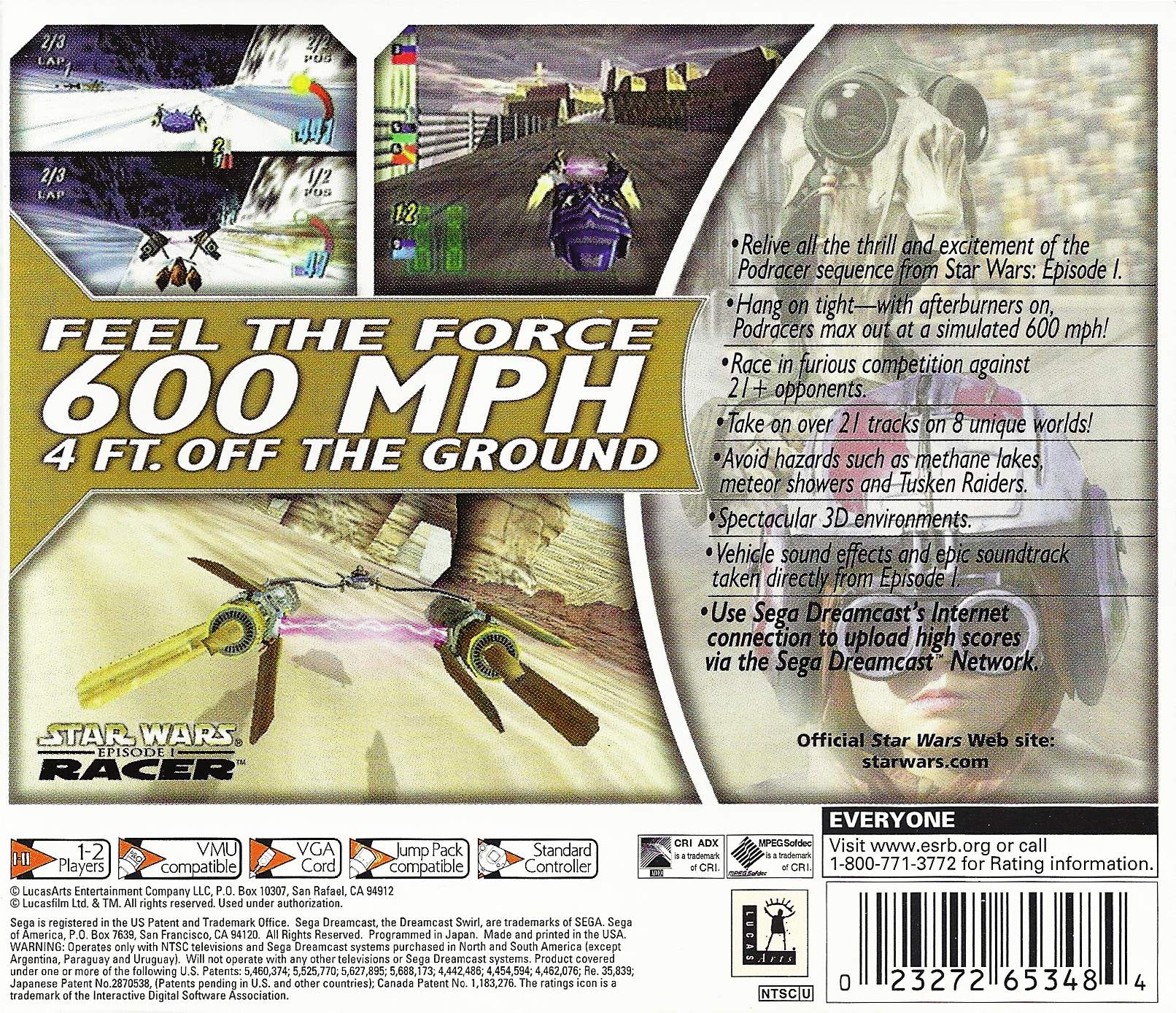 Star Wars Episode I Racer DreamCast - Video Game - Used - CaveGamers - Image 2