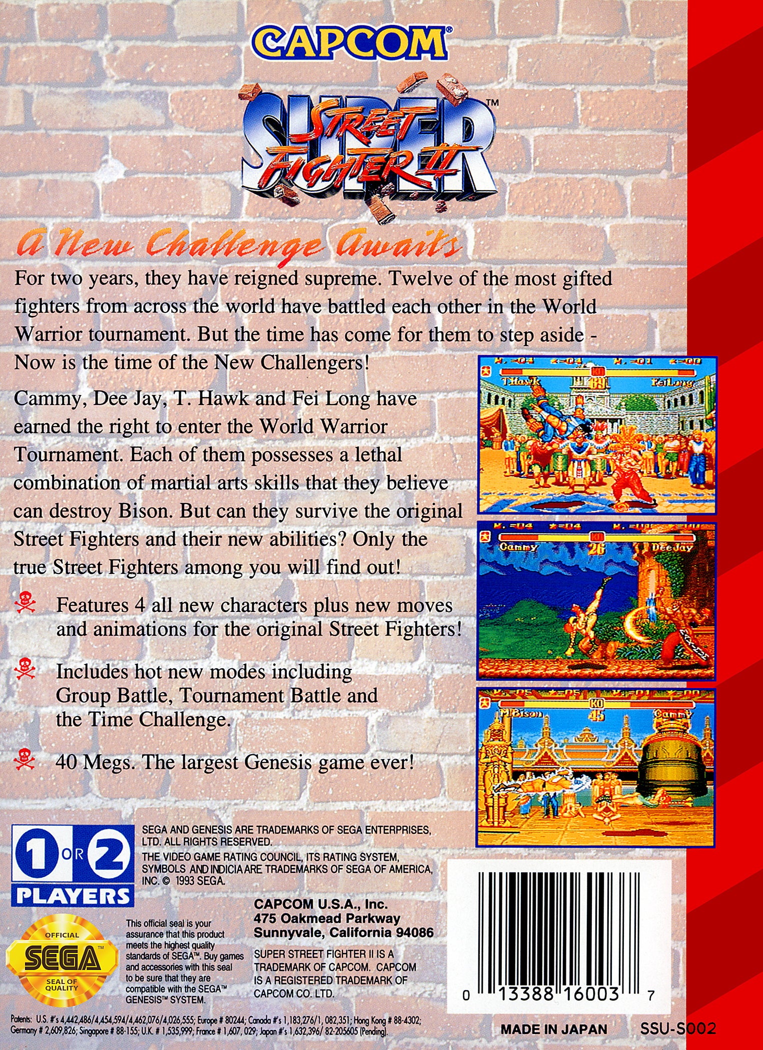 Super Street Fighter II Genesis - Video Game - Used - CaveGamers - Image 2