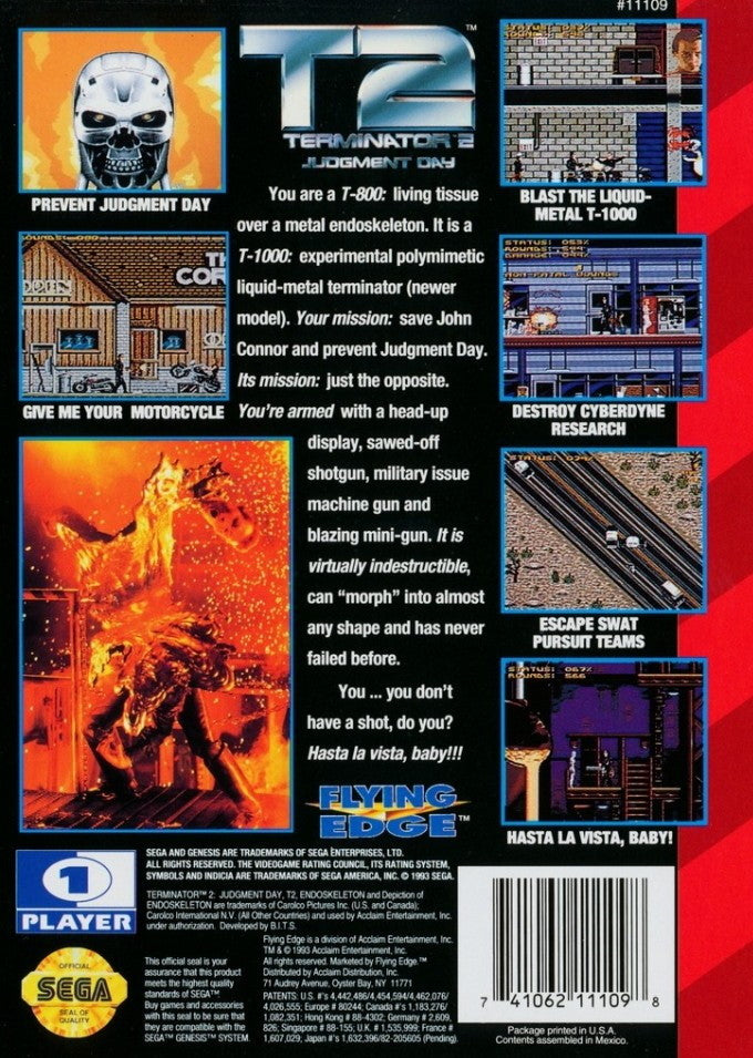 Terminator 2 Judgment Day Genesis - Video Game - Used - CaveGamers - Image 2