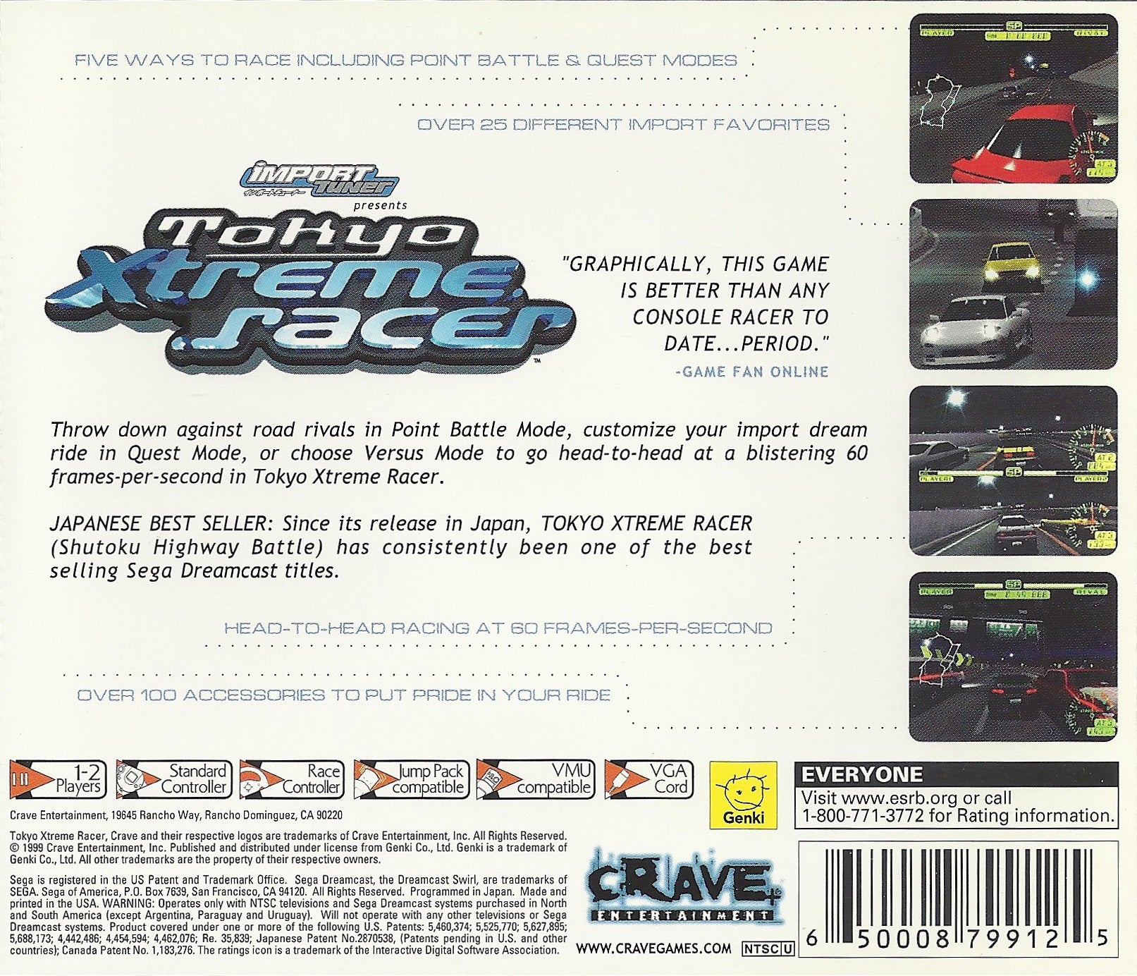 Tokyo Xtreme Racer DreamCast - Video Game - Used - CaveGamers - Image 2