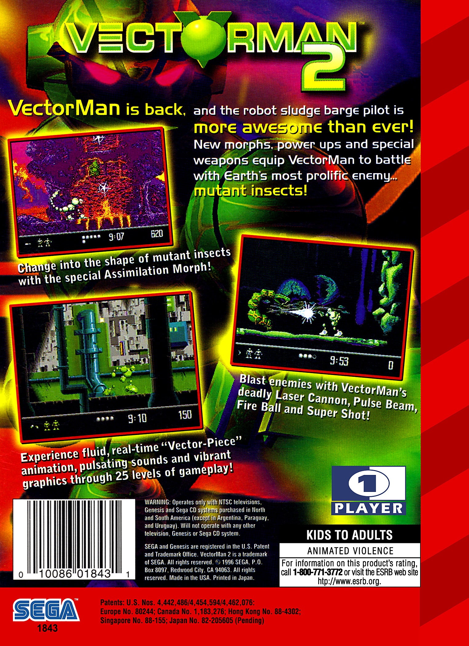 Vectorman 2 Genesis - Video Game - Used - CaveGamers - Image 2