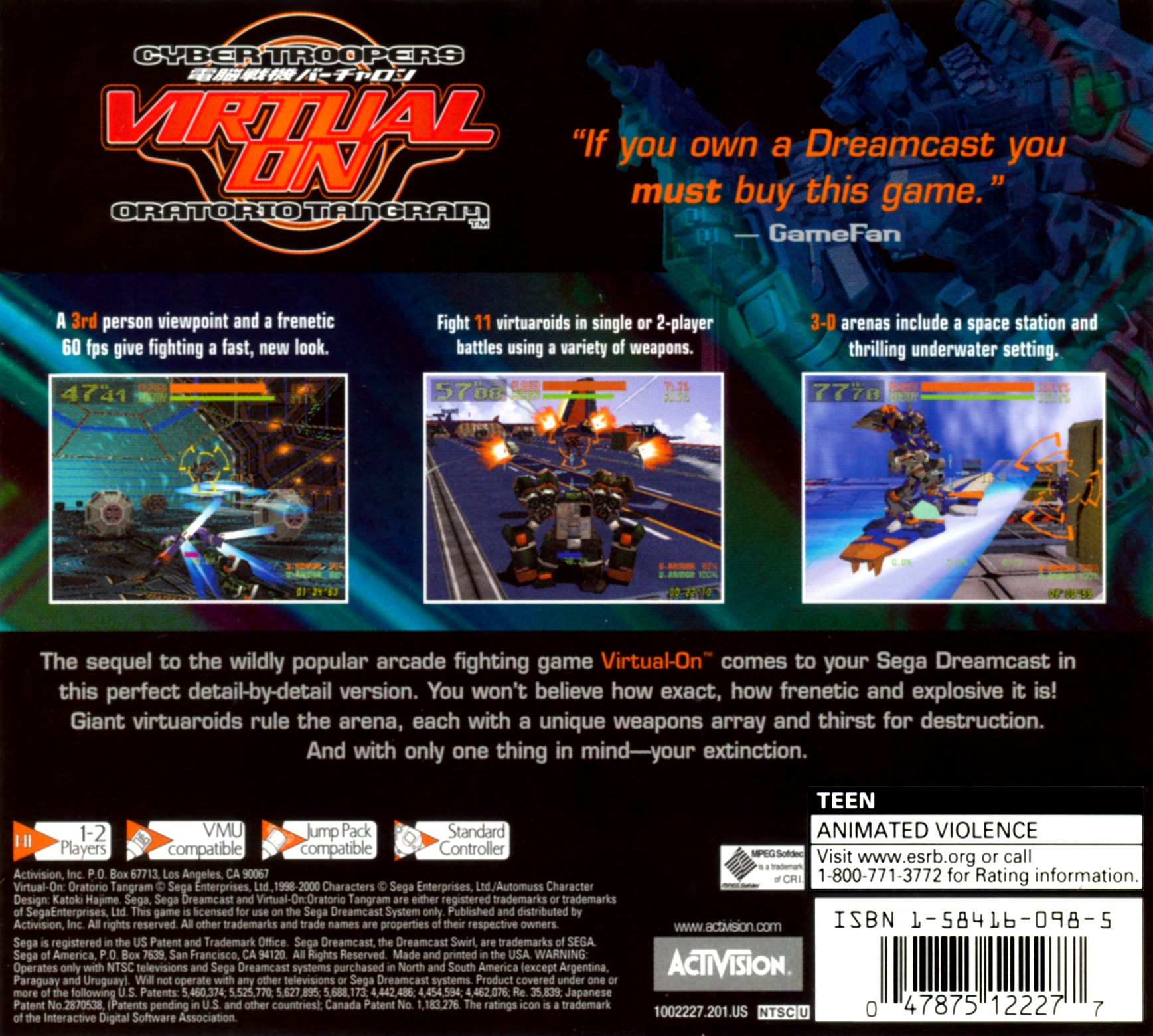 Virtual-On Oratorio Tangram DreamCast - Video Game - Used - CaveGamers - Image 2