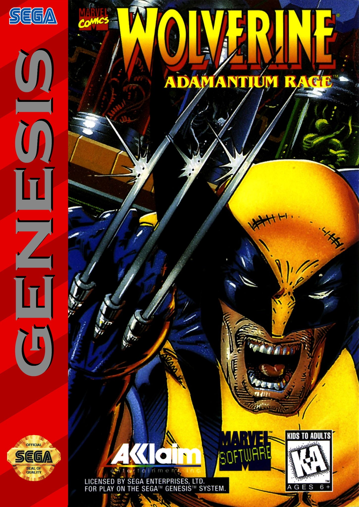 Wolverine Adamantium Rage Genesis - Video Game - Used - CaveGamers