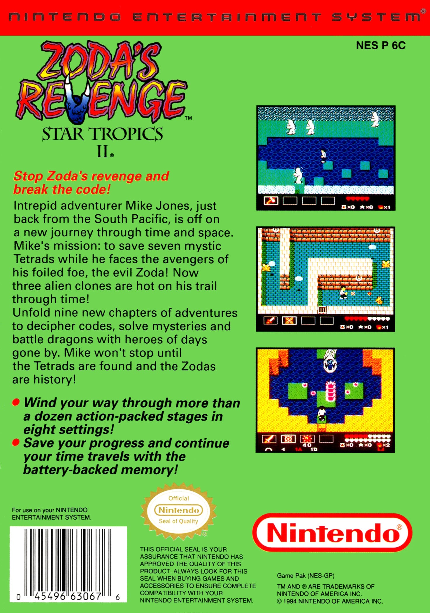 Star Tropics II: Zoda's Revenge NES - Video Game - Used - CaveGamers - Image 2