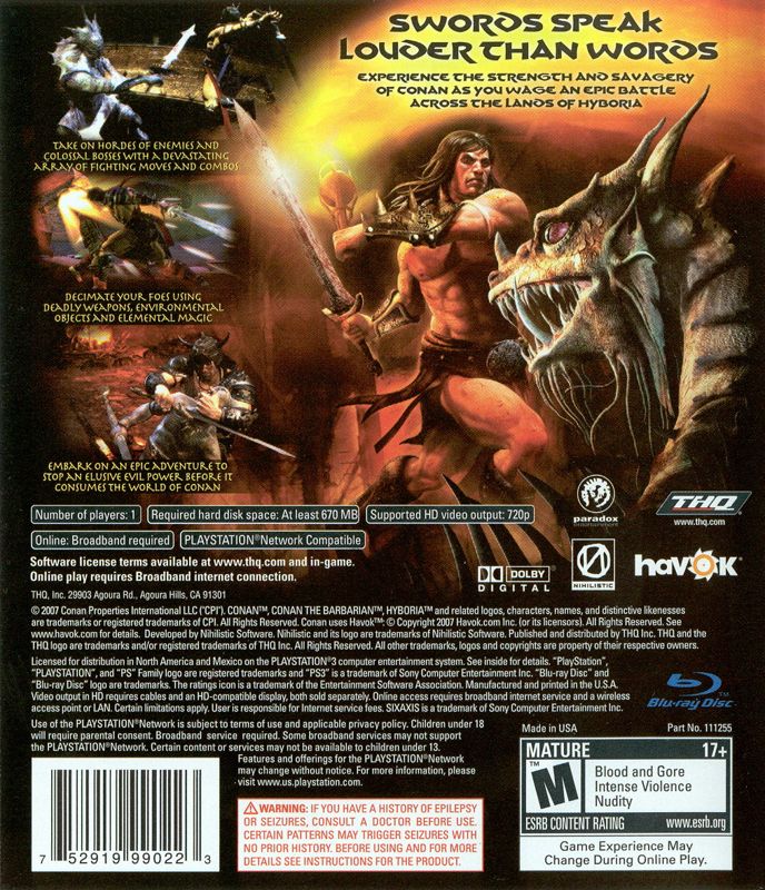 Conan PS3 - Video Game - Used - CaveGamers - Image 2
