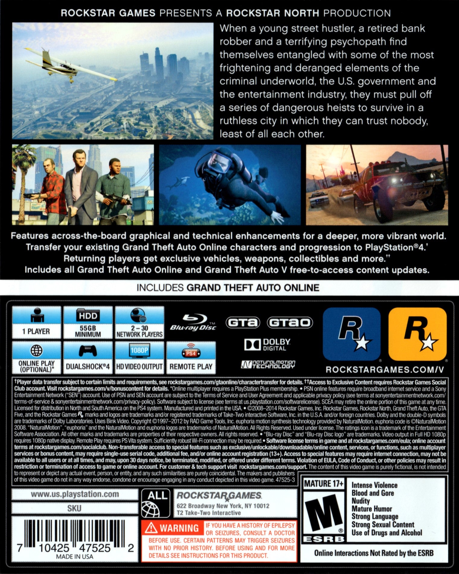 Grand Theft Auto V PS4 - Video Game - Used - CaveGamers - Image 2