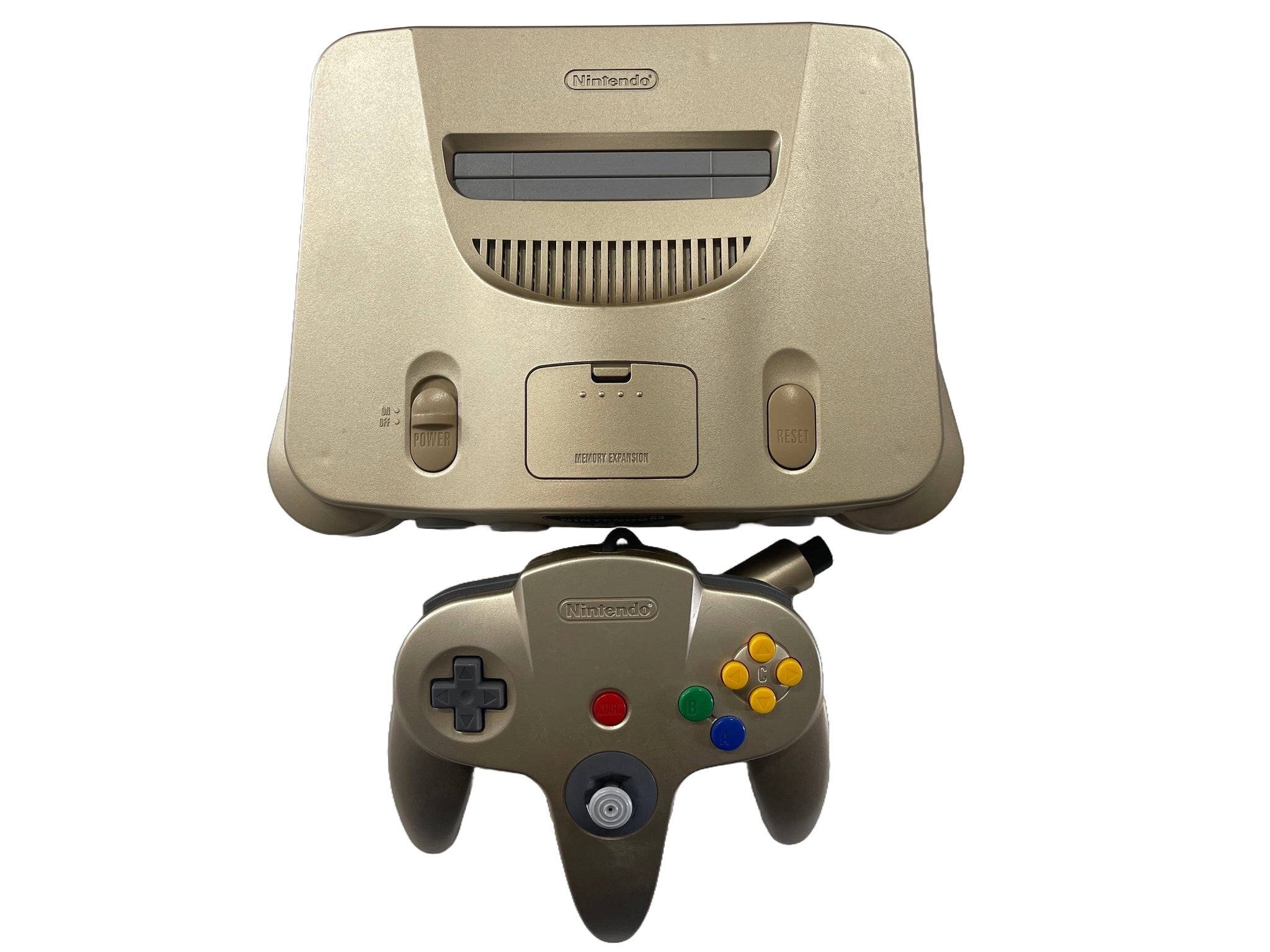 Nintendo 64 Console - Gold N64 - Video Game System - Used - CaveGamers