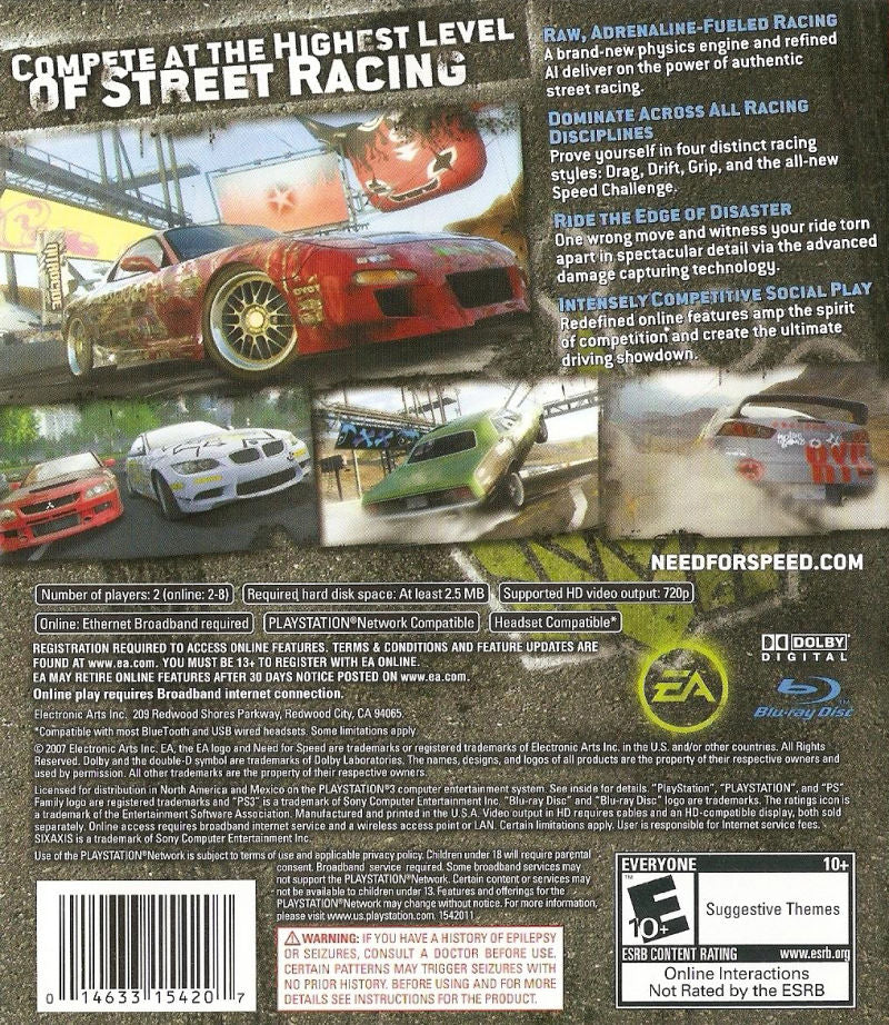 Need for Speed Prostreet PS3 - Video Game - Used - CaveGamers - Image 2