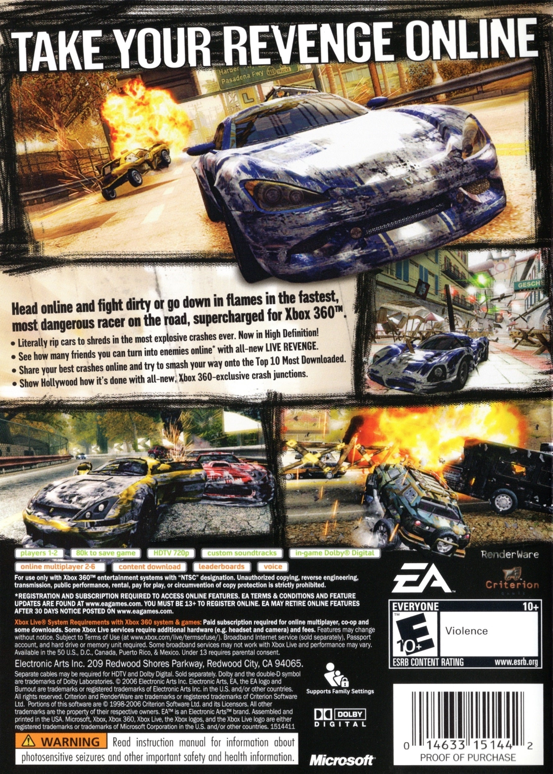Burnout Revenge Xbox 360 - Video Game - Used - CaveGamers - Image 2