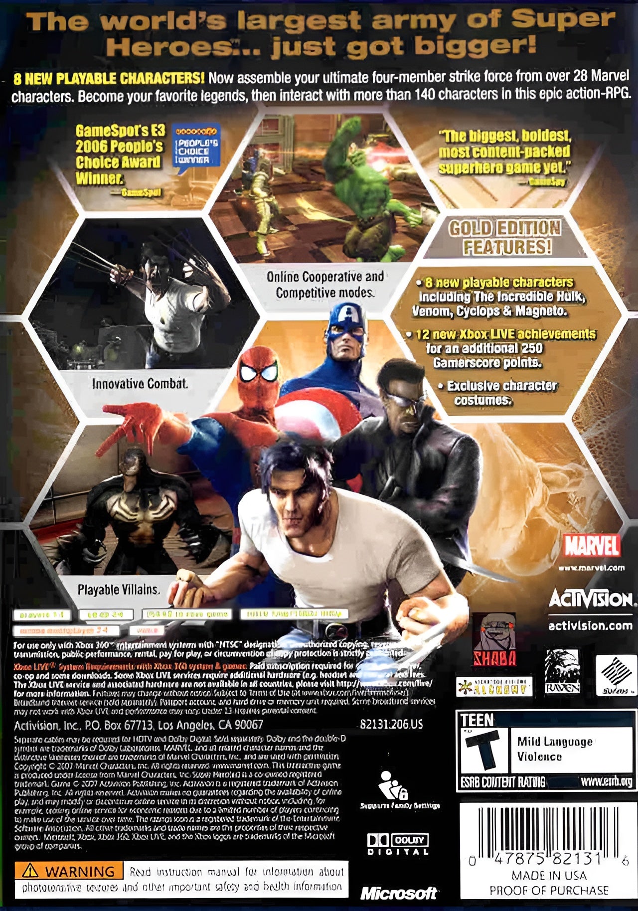 Marvel Ultimate Alliance Gold Edition Xbox 360 - Video Game - Used - CaveGamers - Image 2