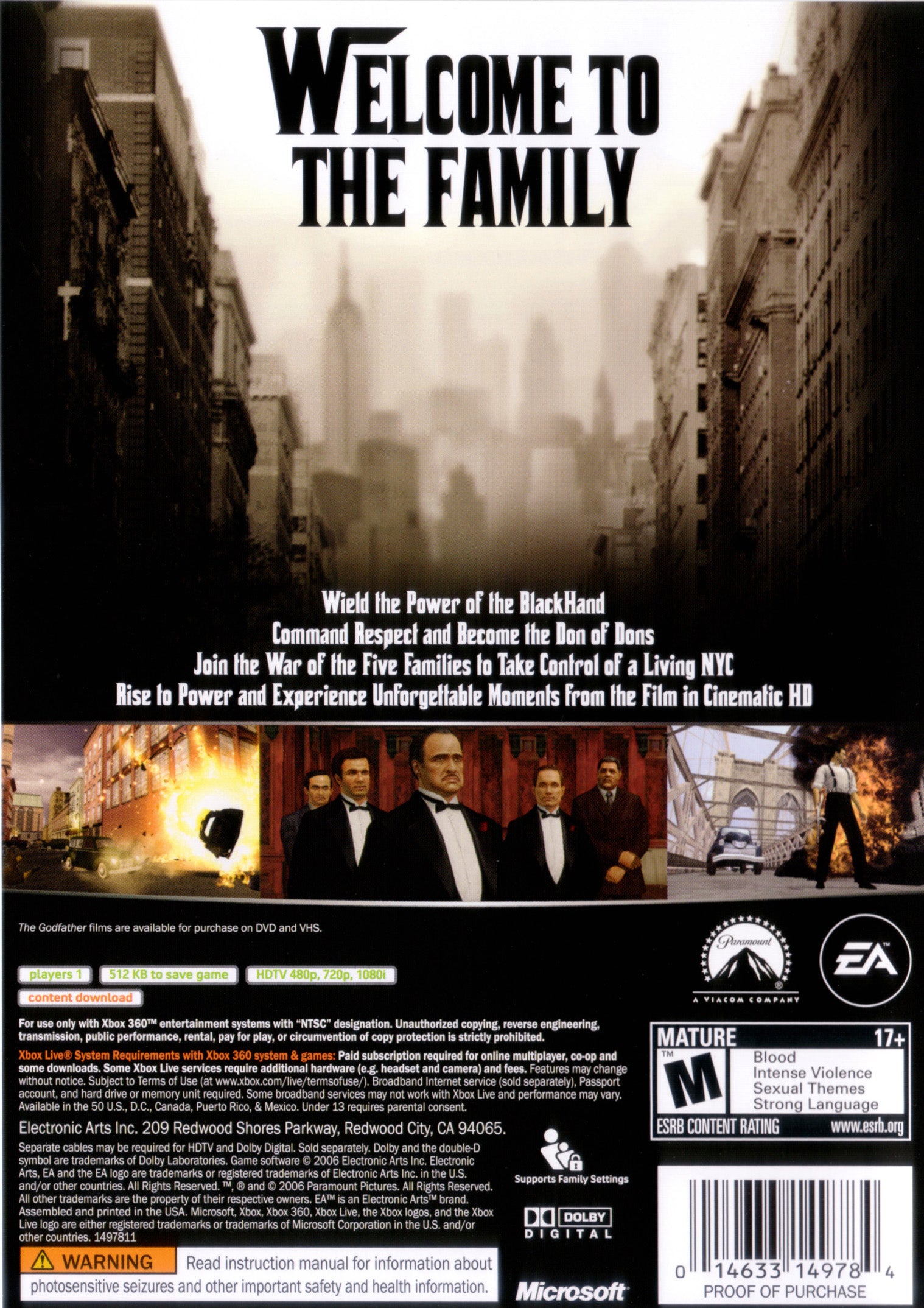 The Godfather Xbox 360 - Video Game - Used - CaveGamers - Image 2