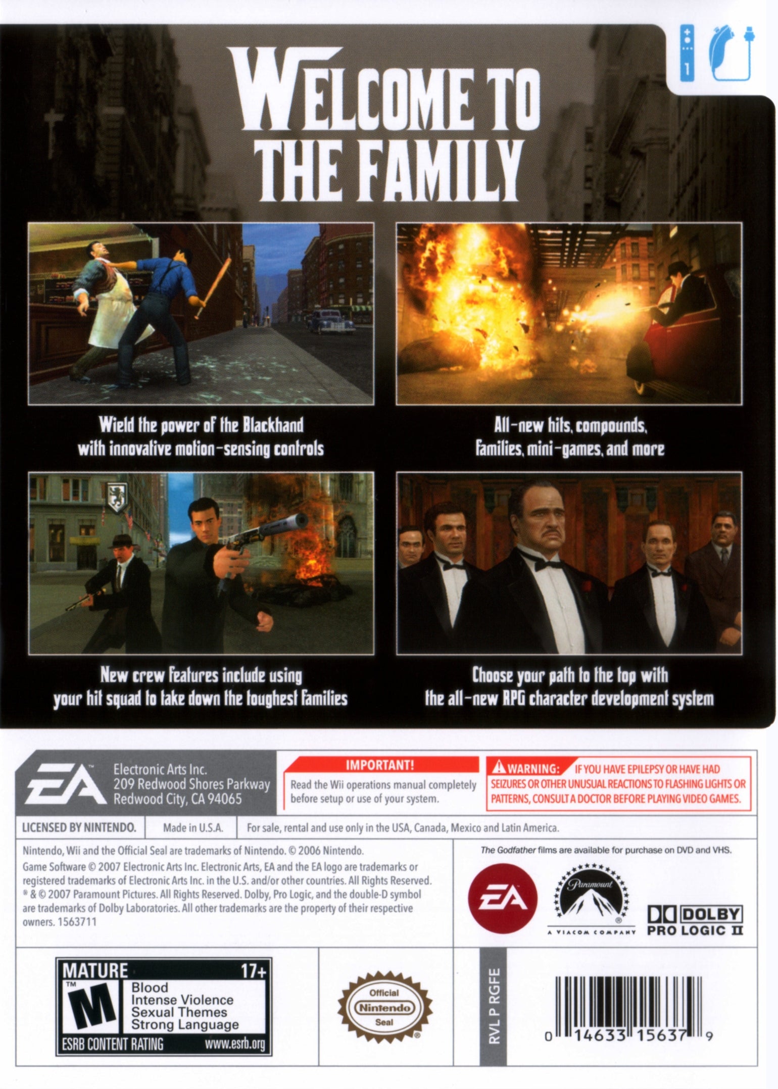 The Godfather Blackhand Edition Wii - Video Game - Used - CaveGamers - Image 2