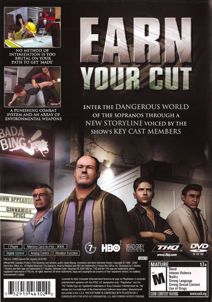 Sopranos Road to Respect PS2 - Video Game - Used - CaveGamers - Image 2