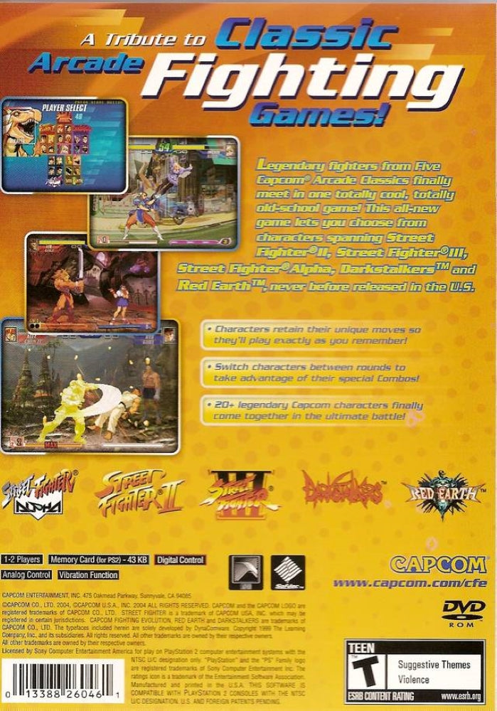 Capcom Fighting Evolution PS2 - Video Game - Used - CaveGamers - Image 2