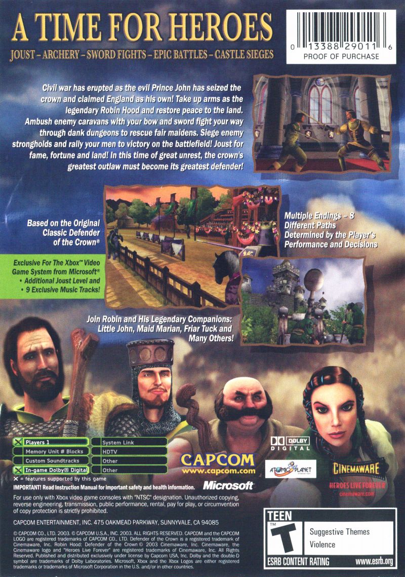 Robin Hood Defender of the Crown Xbox - Video Game - Used - CaveGamers - Image 2