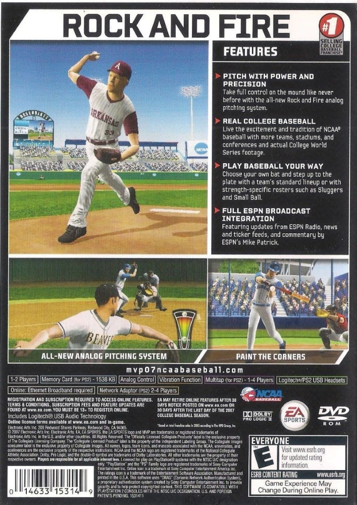 MVP NCAA Baseball 2007 PS2 - Video Game - Used - CaveGamers - Image 2