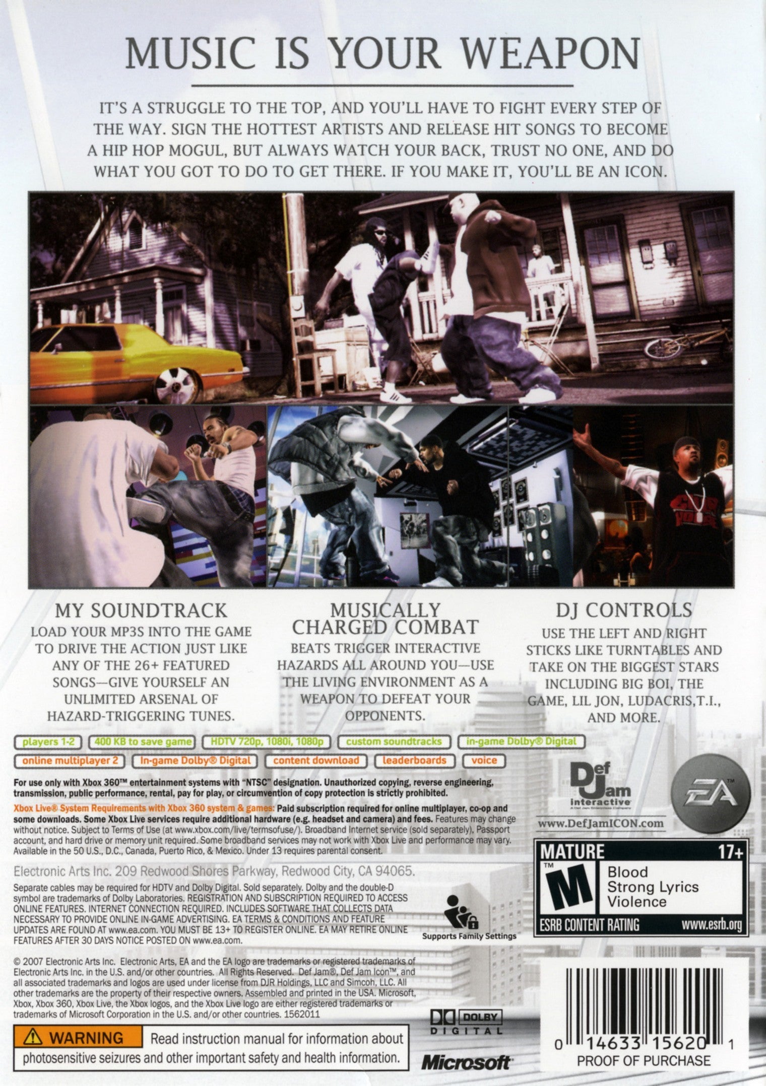 Def Jam Icon Xbox 360 - Video Game - Used - CaveGamers - Image 2