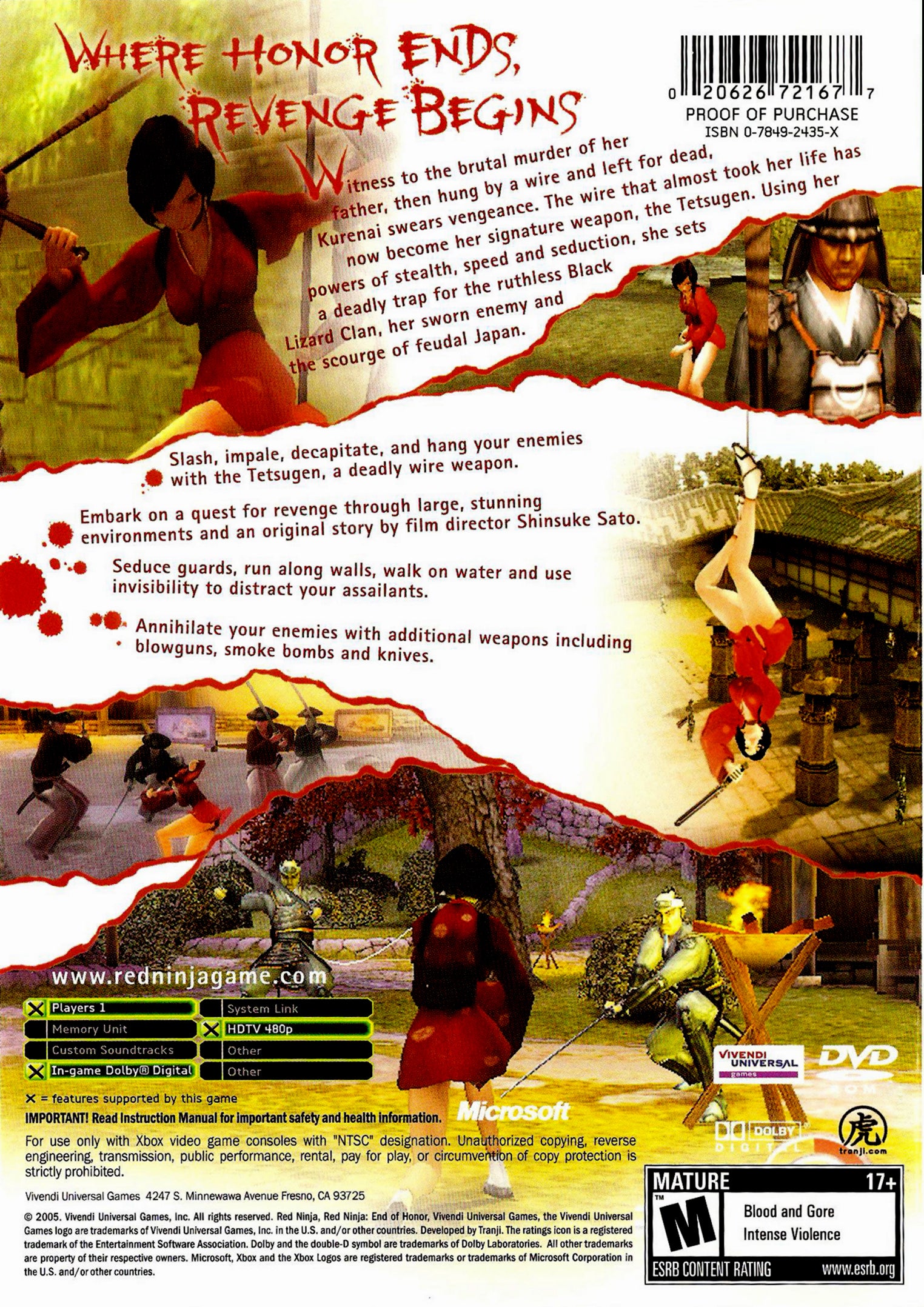 Red Ninja End of Honor Xbox - Video Game - Used - CaveGamers - Image 2