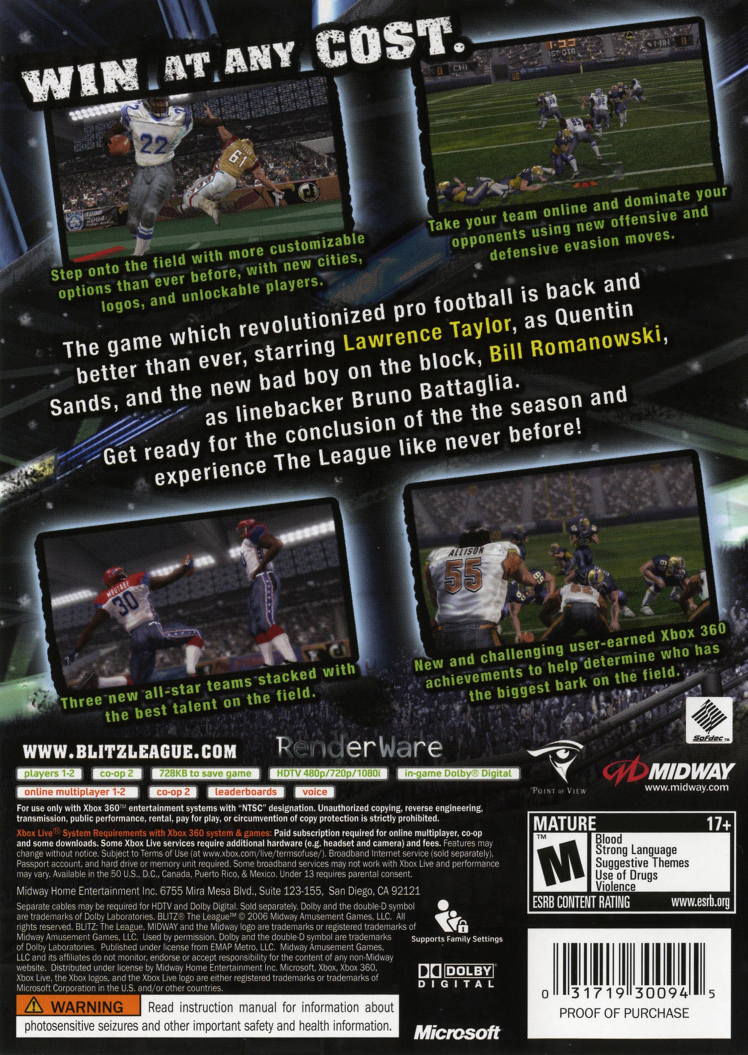 Blitz the League Xbox 360 - Video Game - Used - CaveGamers - Image 2