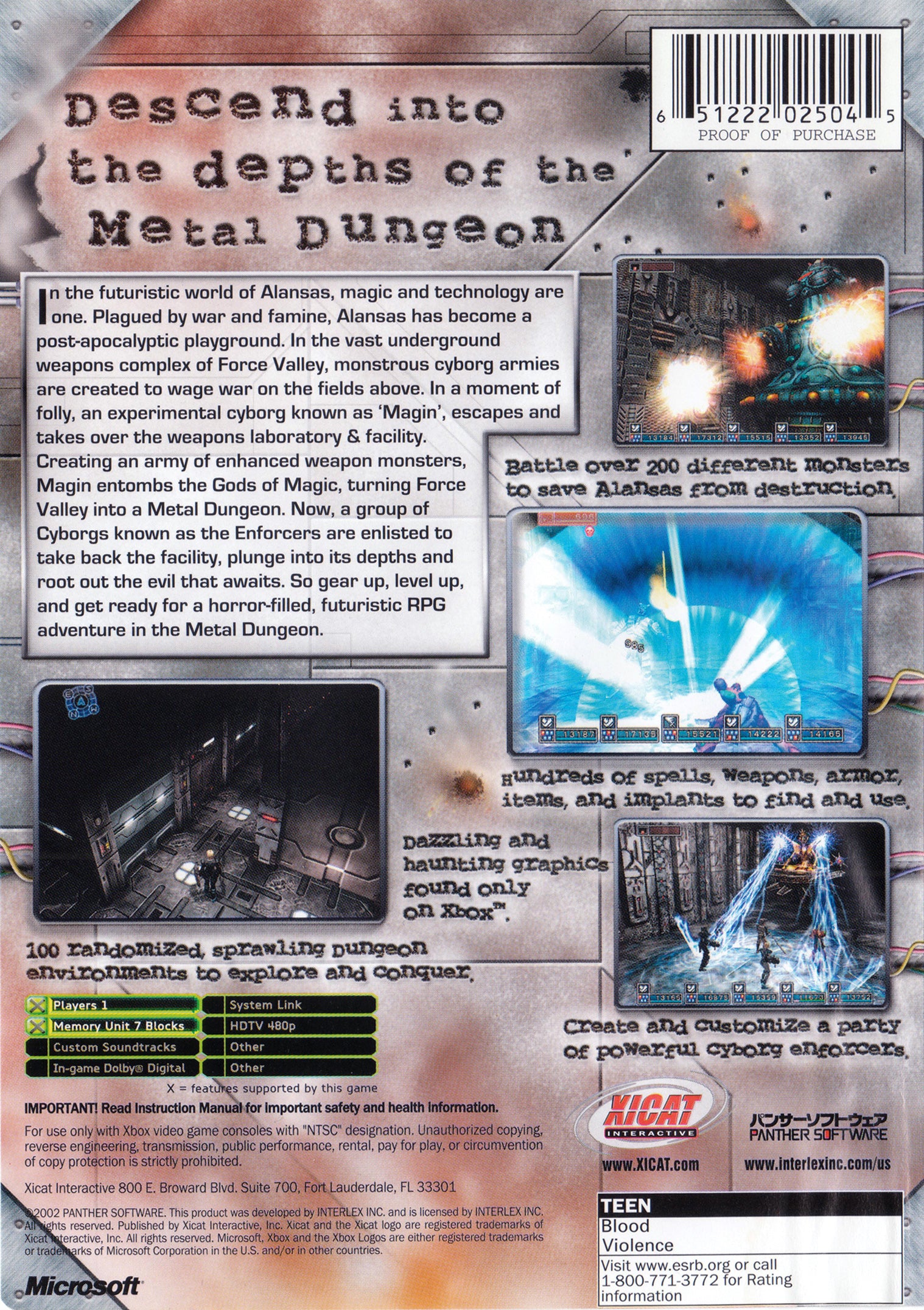 Metal Dungeon Xbox - Video Game - Used - CaveGamers - Image 2